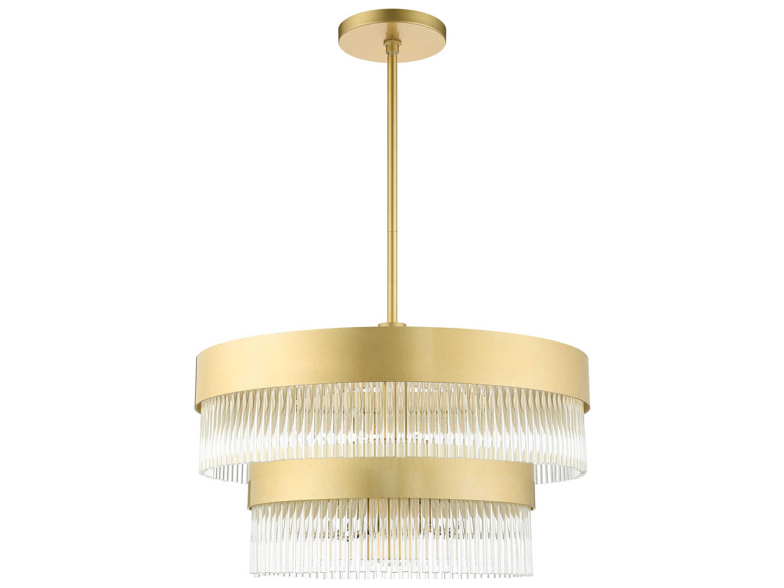 Livex Lighting Norwich 7-Light Soft Gold Crystal Candelabra Chandelier