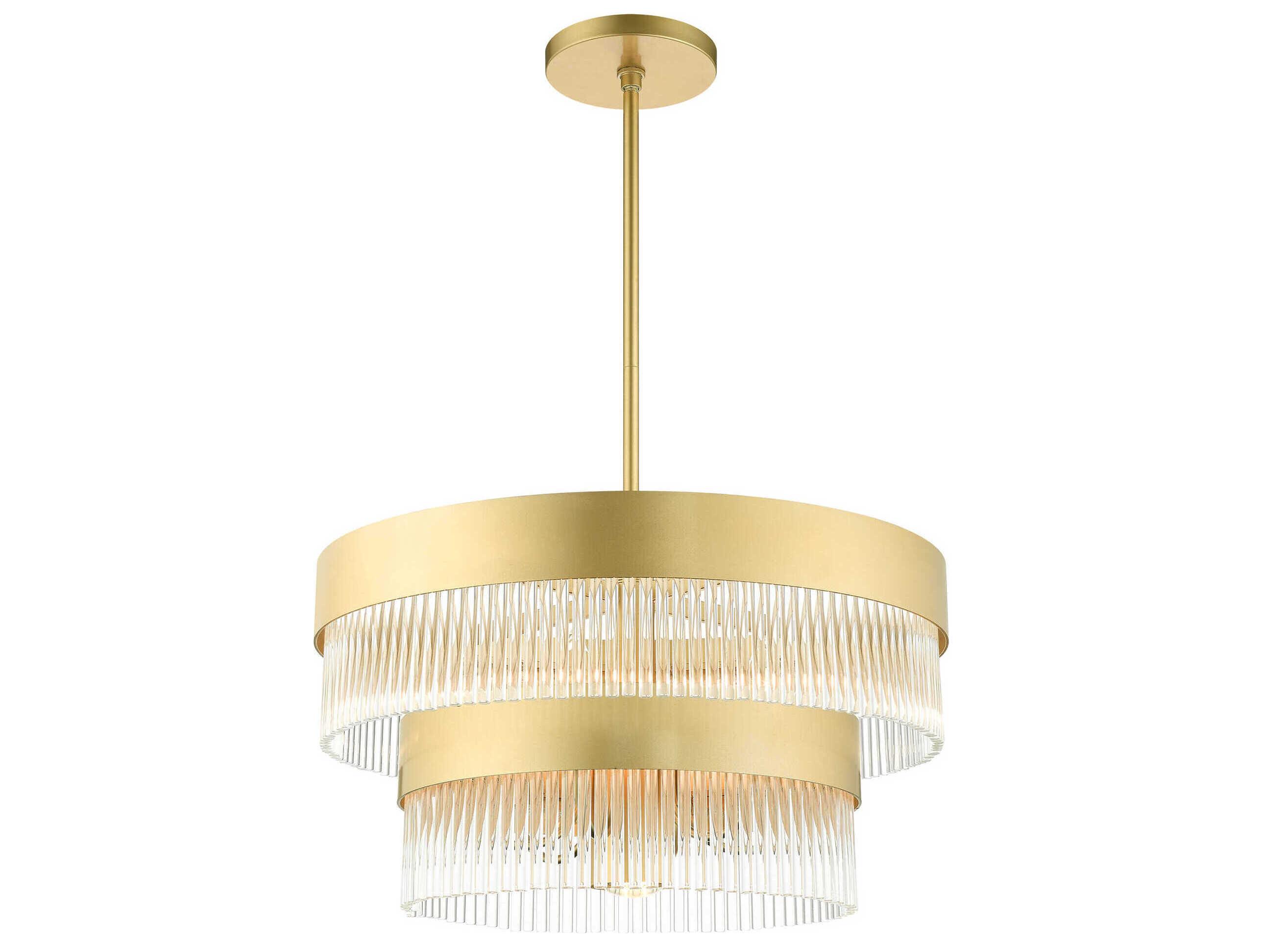 Livex Lighting Norwich 7-Light Soft Gold Crystal Candelabra Chandelier