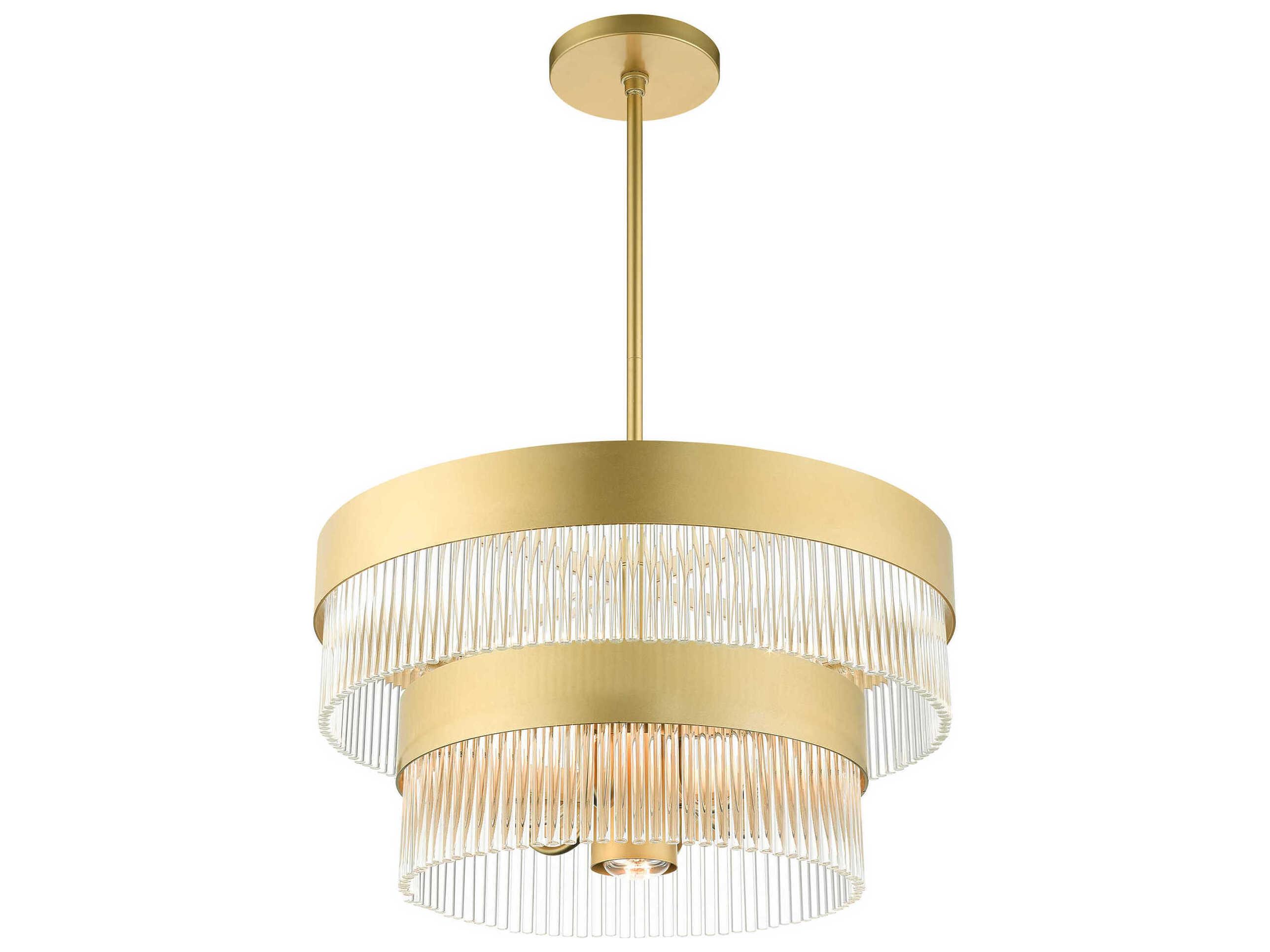 Livex Lighting Norwich 7-Light Soft Gold Crystal Candelabra Chandelier