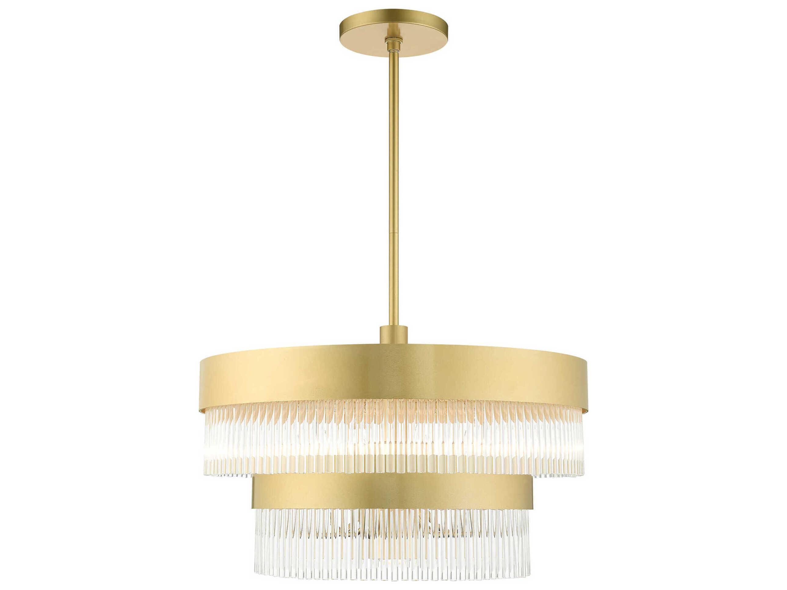 Livex Lighting Norwich 7-Light Soft Gold Crystal Candelabra Chandelier