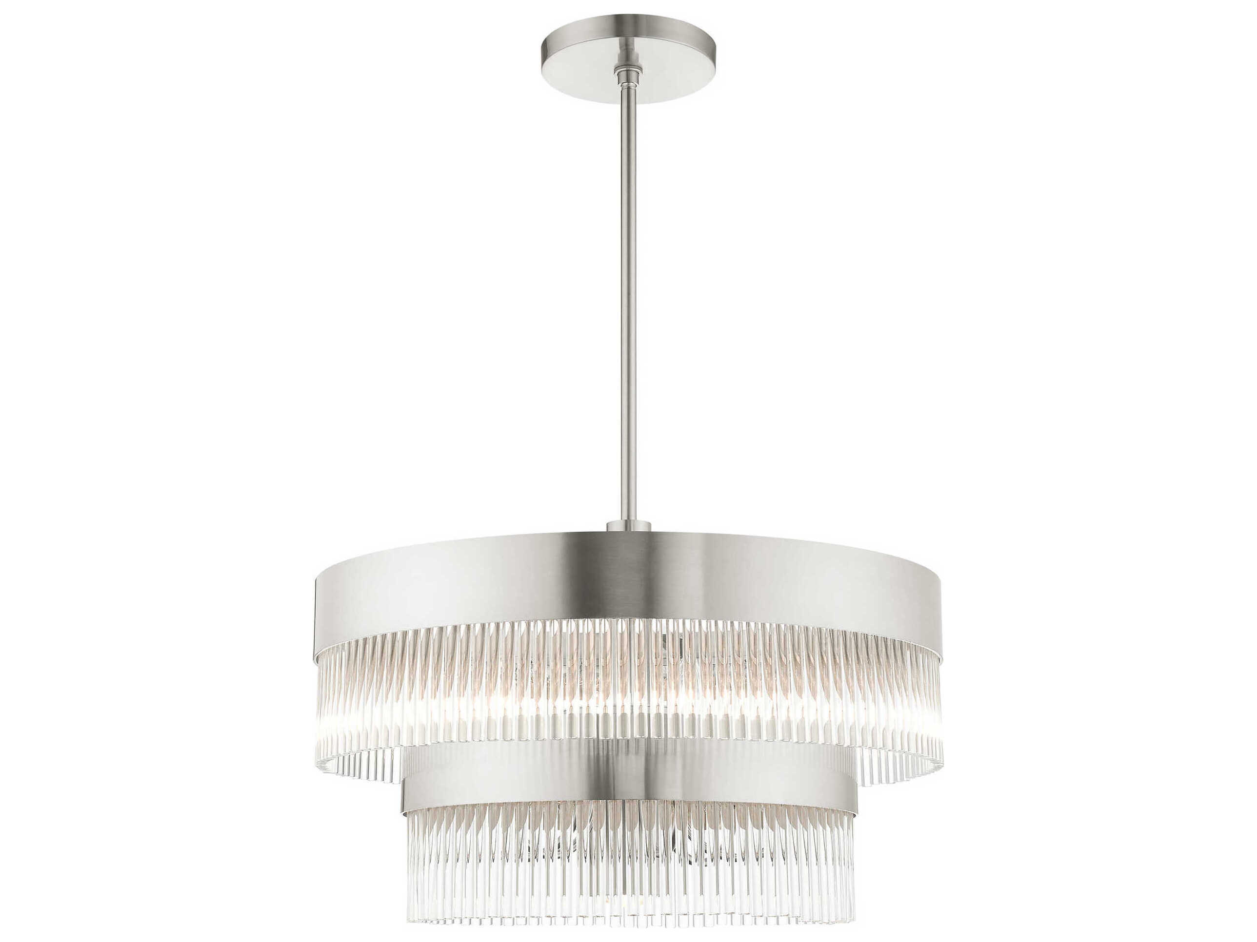 Livex Lighting Norwich 7-Light Brushed Nickel Crystal Chandelier