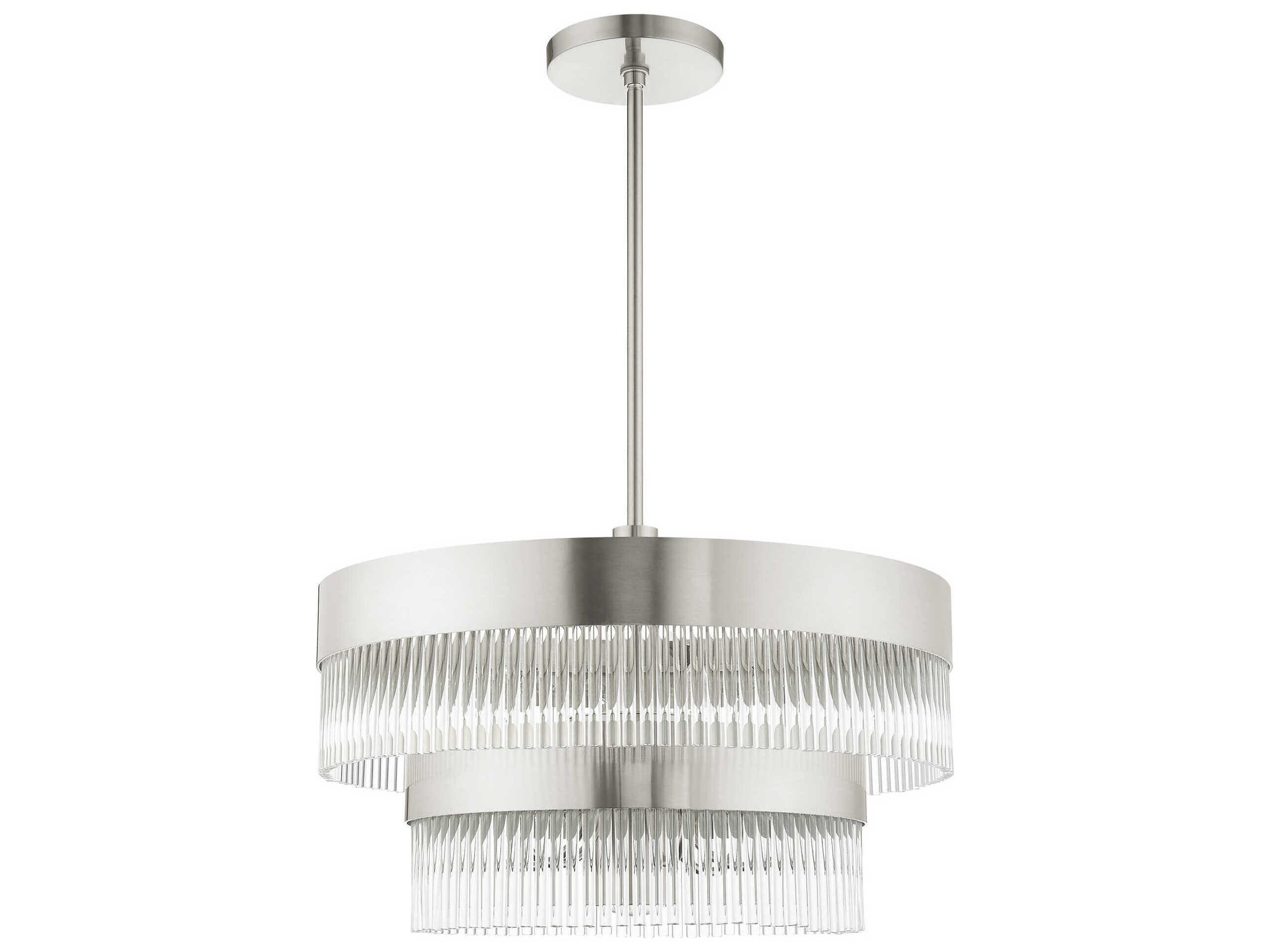 Livex Lighting Norwich 7-Light Brushed Nickel Crystal Chandelier