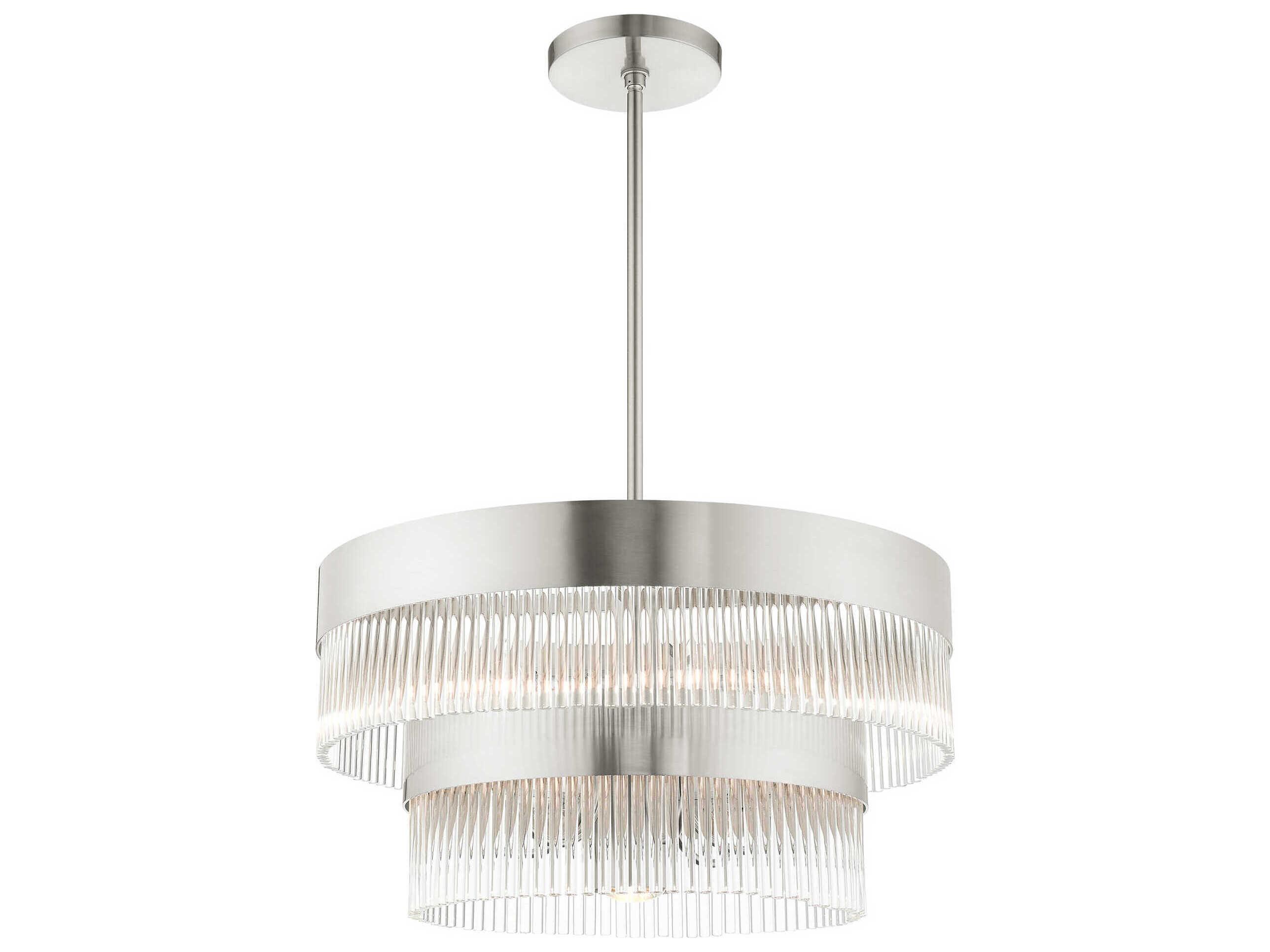 Livex Lighting Norwich 7-Light Brushed Nickel Crystal Chandelier