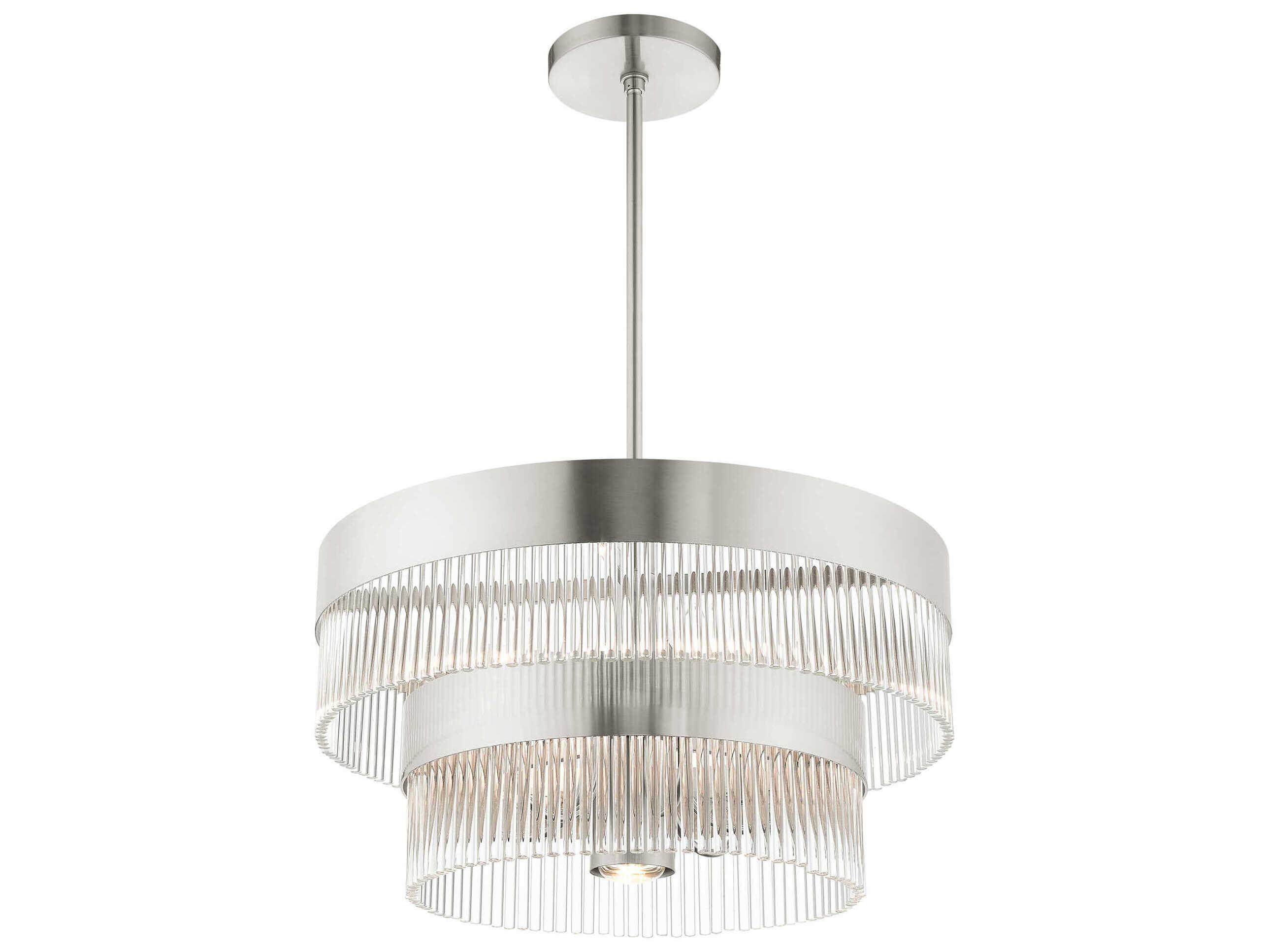 Livex Lighting Norwich 7-Light Brushed Nickel Crystal Chandelier