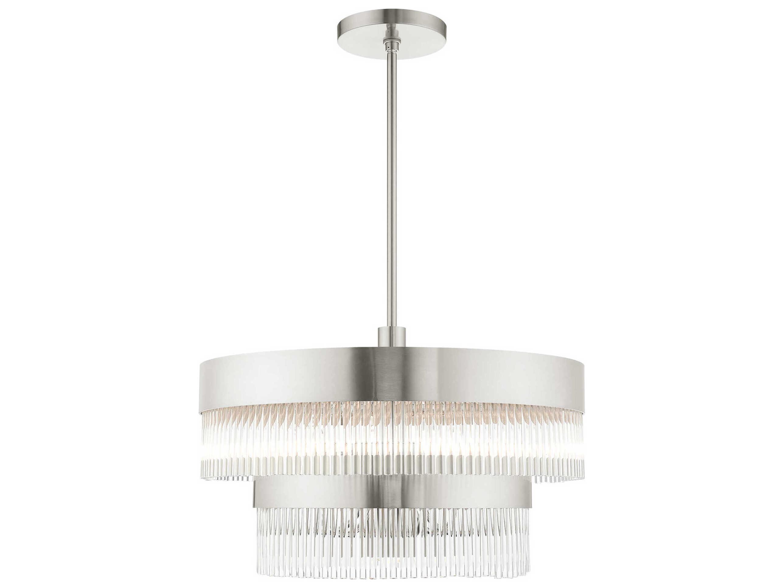 Livex Lighting Norwich 7-Light Brushed Nickel Crystal Chandelier