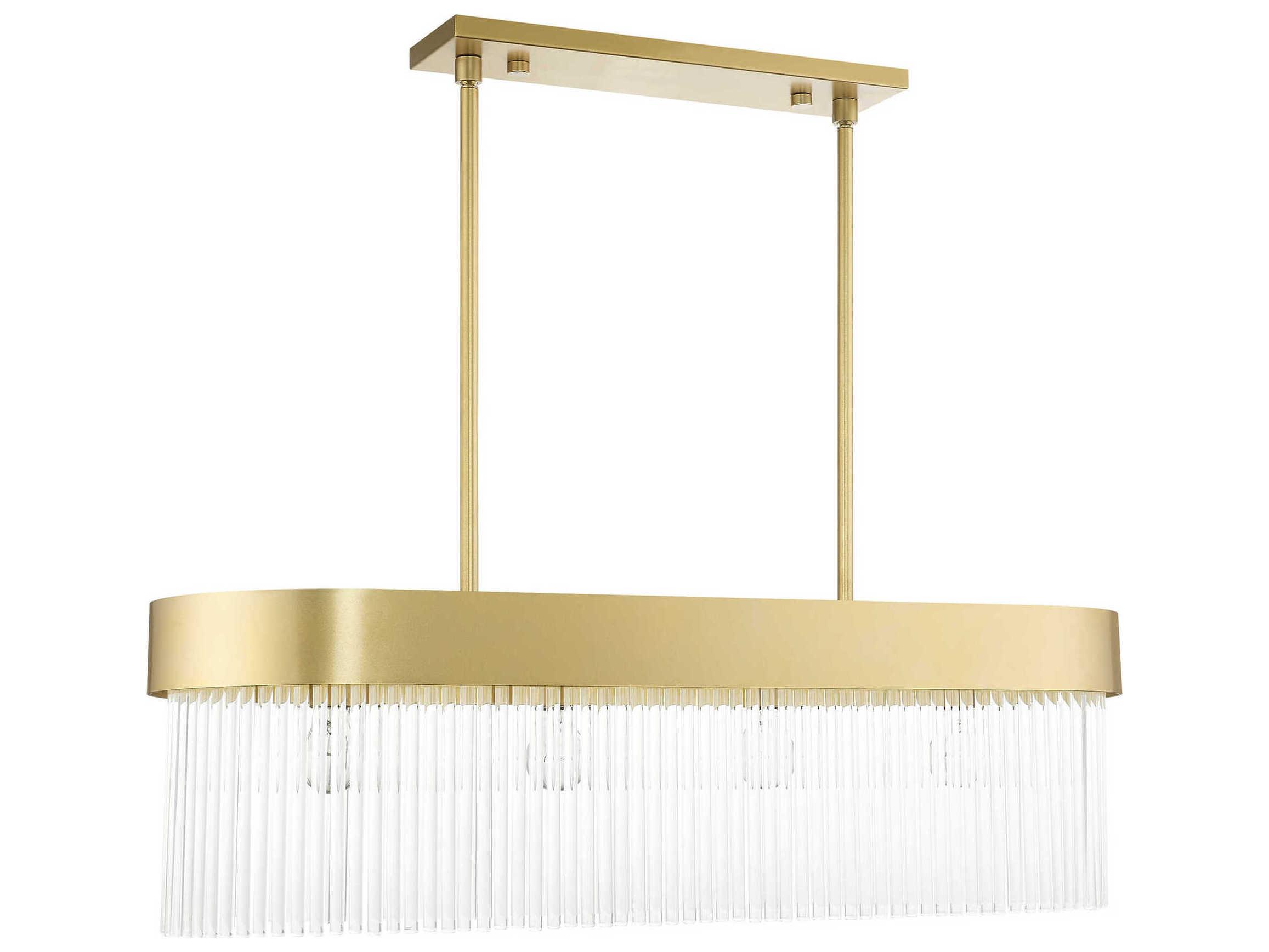 Livex Lighting Norwich 4-Light Soft Gold Crystal Island Pendant