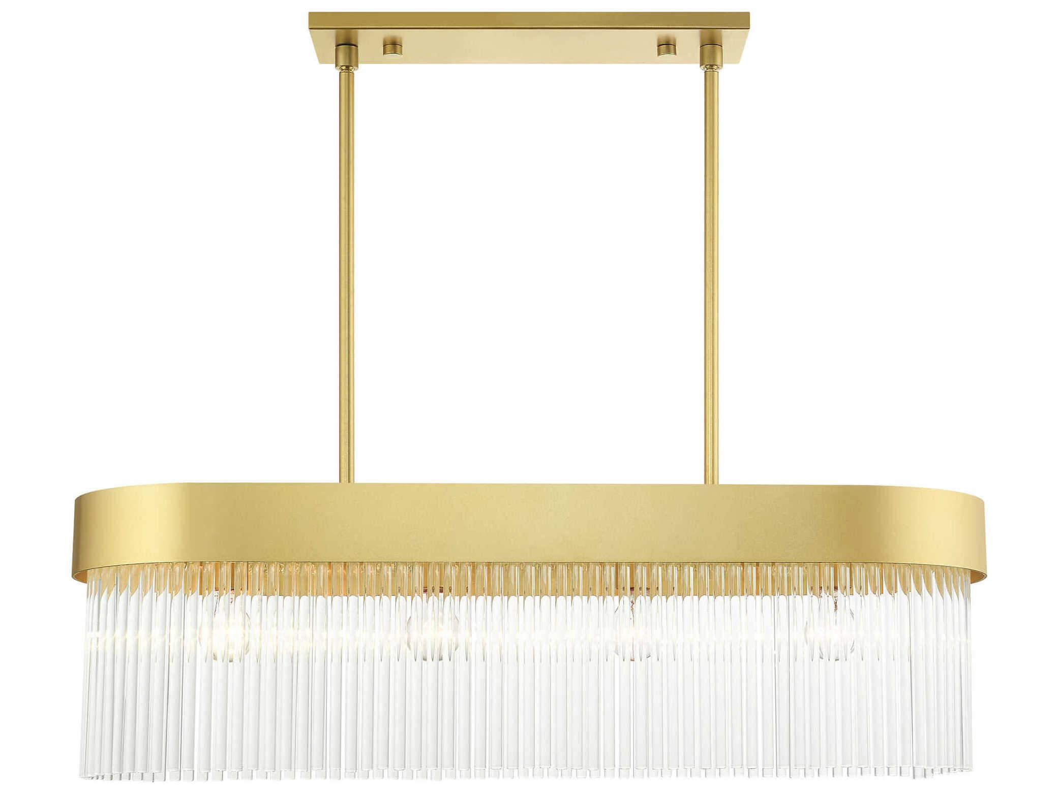 Livex Lighting Norwich 4-Light Soft Gold Crystal Island Pendant