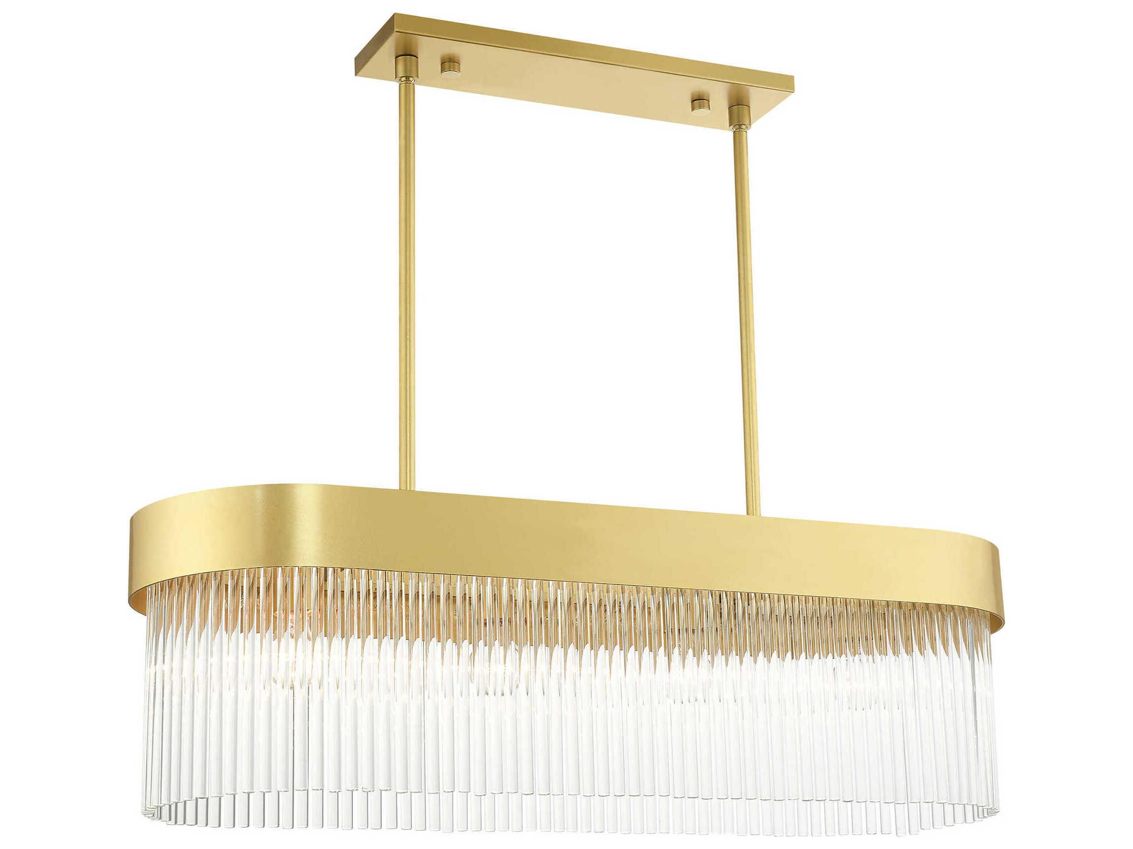 Livex Lighting Norwich 4-Light Soft Gold Crystal Island Pendant
