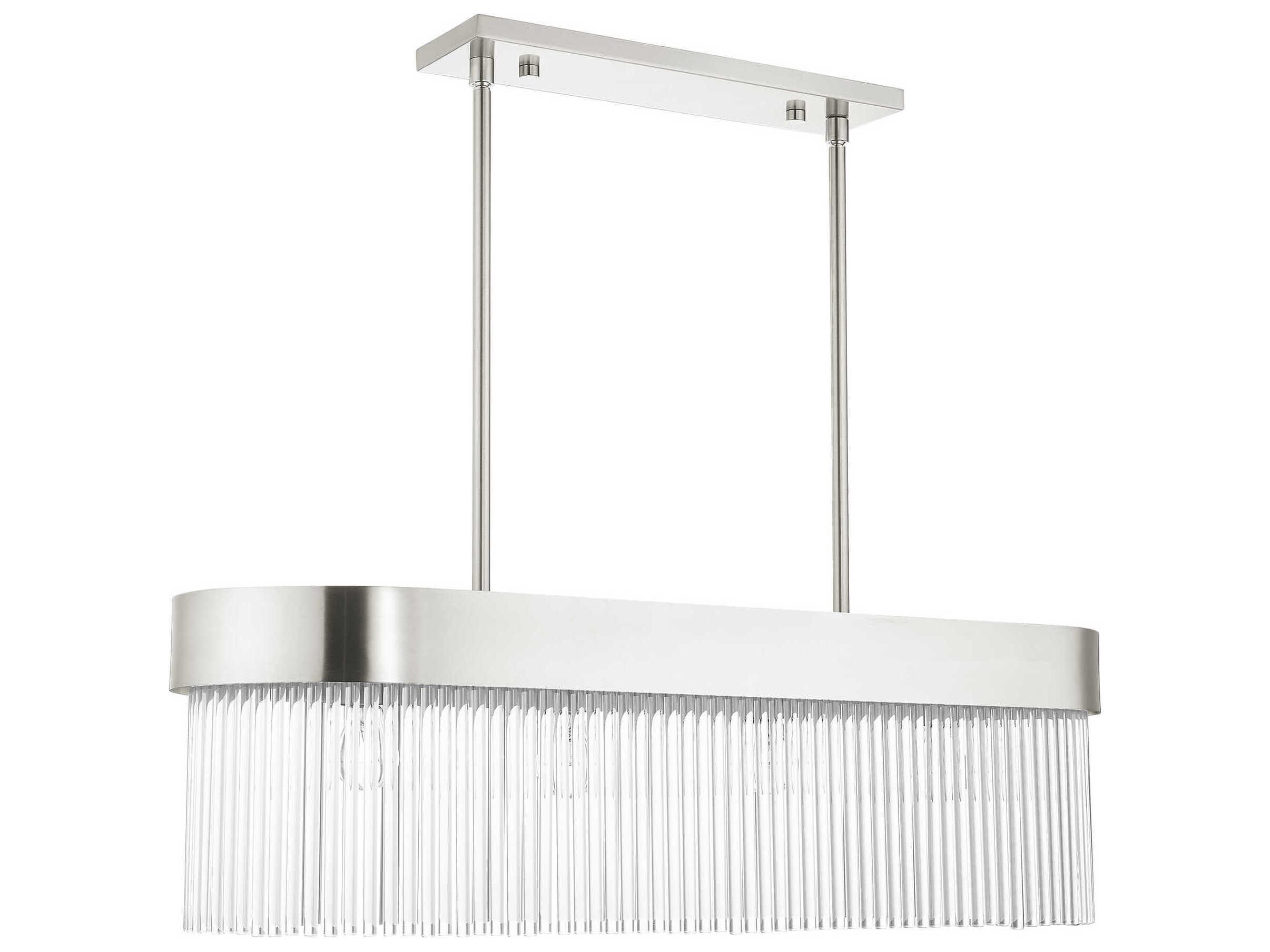 Livex Lighting Norwich 4-Light Brushed Nickel Crystal Island Pendant