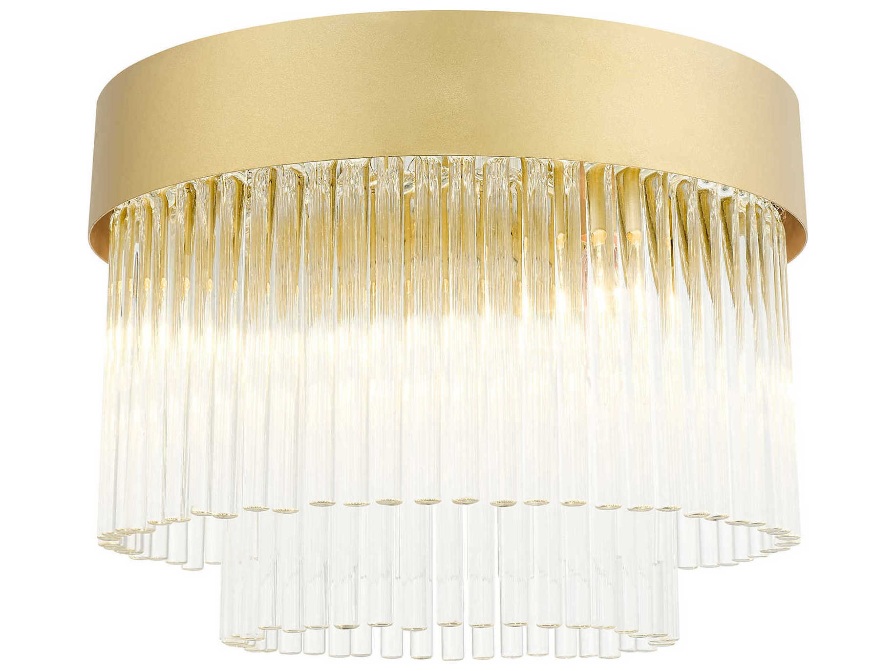 Livex Lighting Norwich 4-Light Soft Gold Crystal Drum Flush Mount