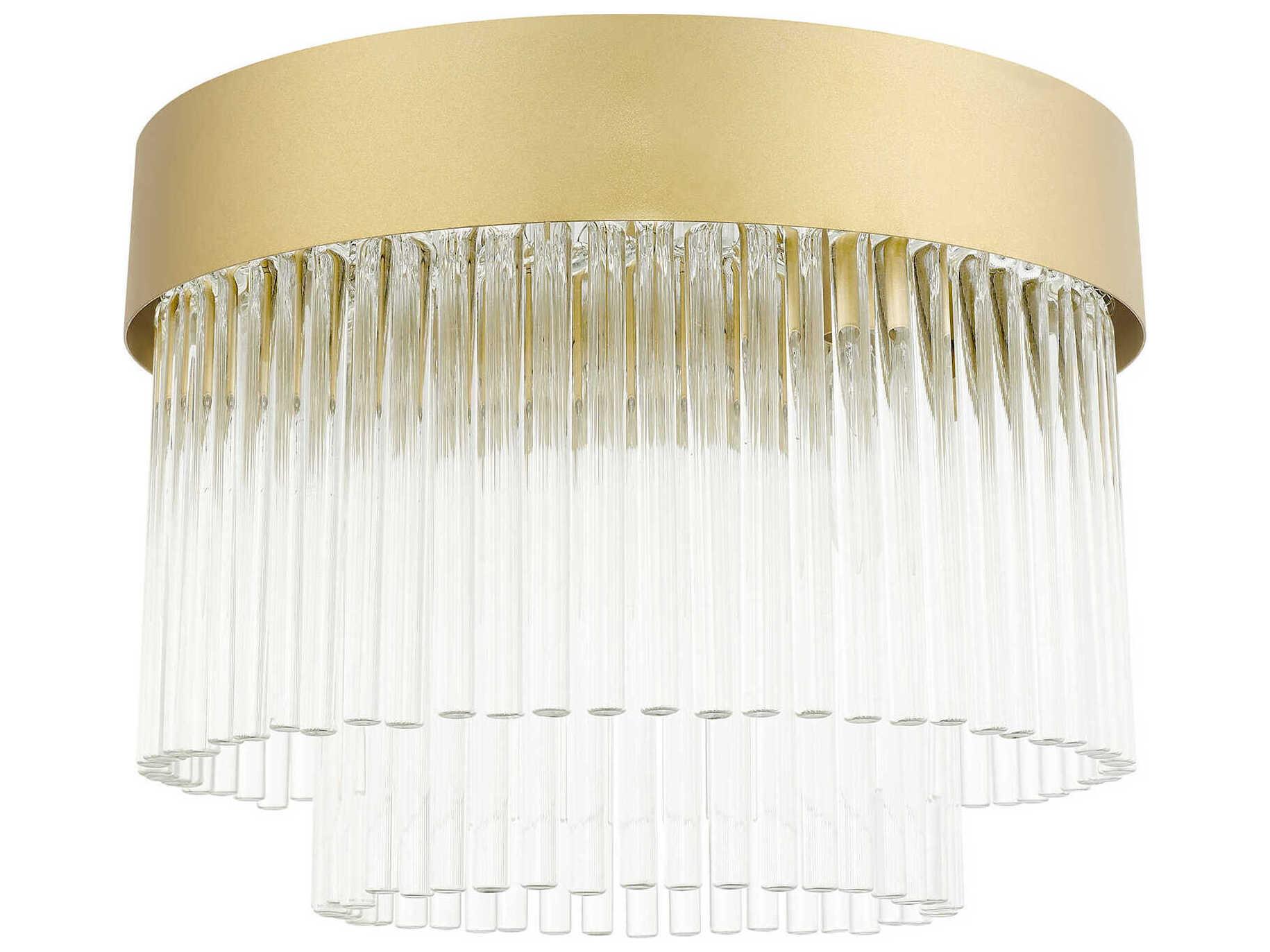 Livex Lighting Norwich 4-Light Soft Gold Crystal Drum Flush Mount
