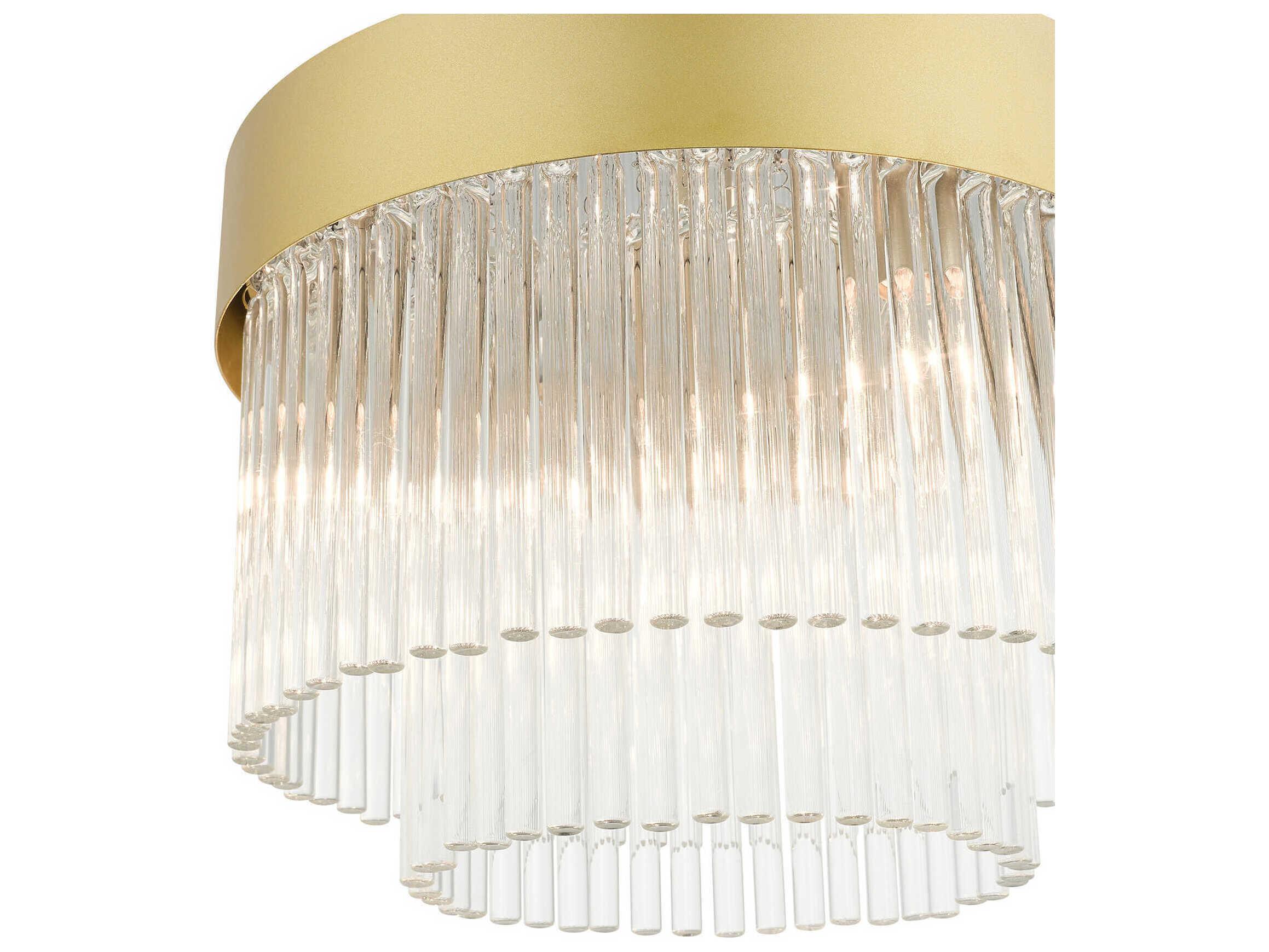 Livex Lighting Norwich 4-Light Soft Gold Crystal Drum Flush Mount