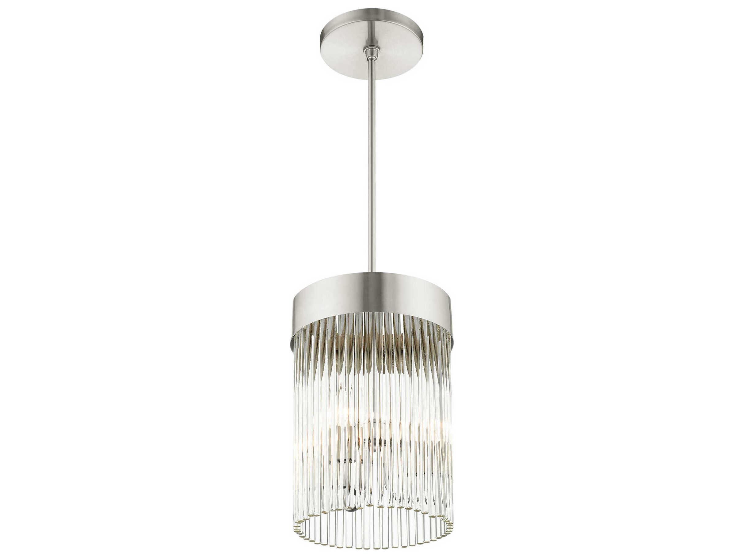 Livex Lighting Norwich 3-Light Brushed Nickel Crystal Candelabra Chandelier