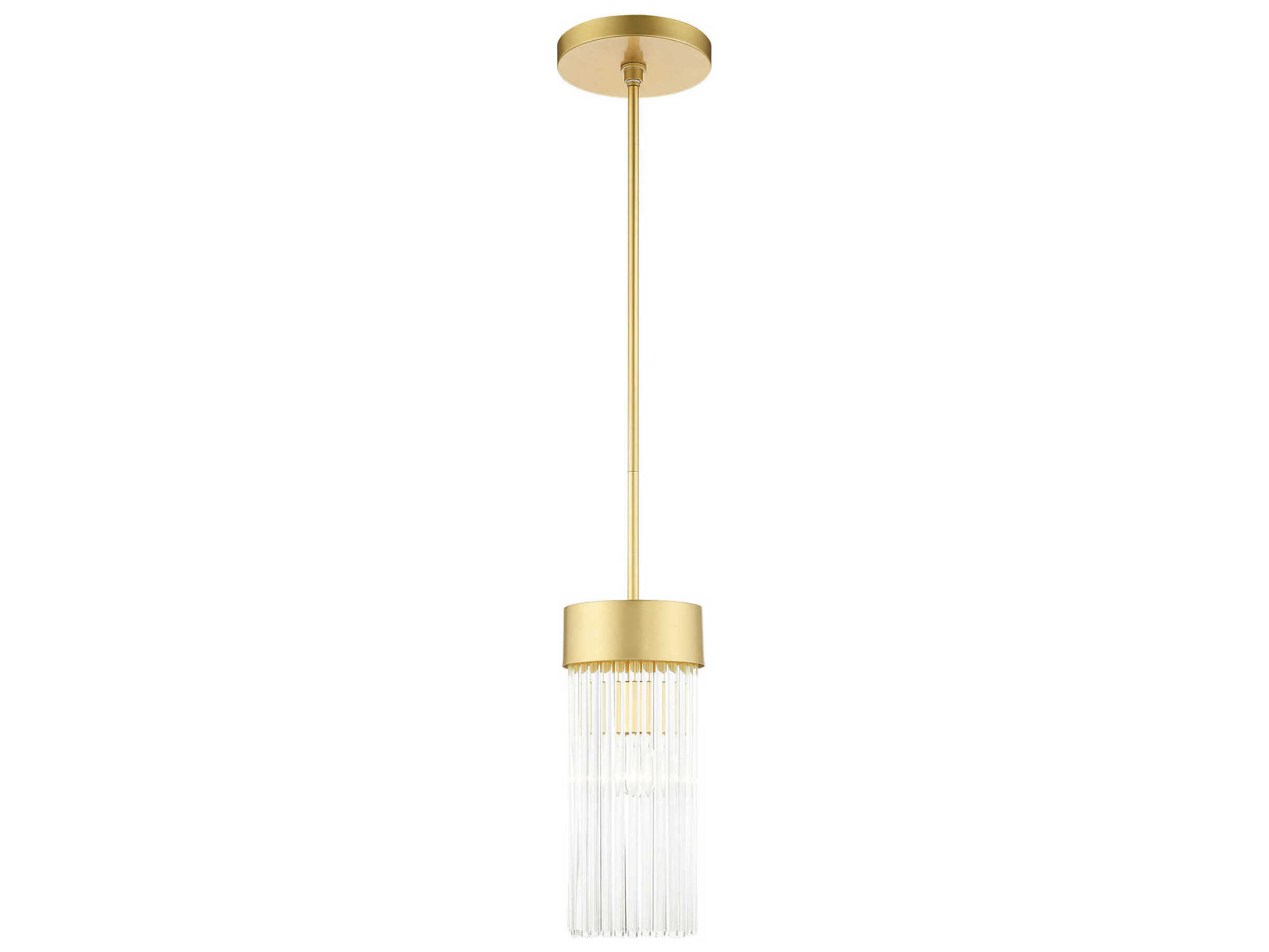 Livex Lighting Norwich 1-Light Soft Gold Crystal Cylinder Mini Pendant
