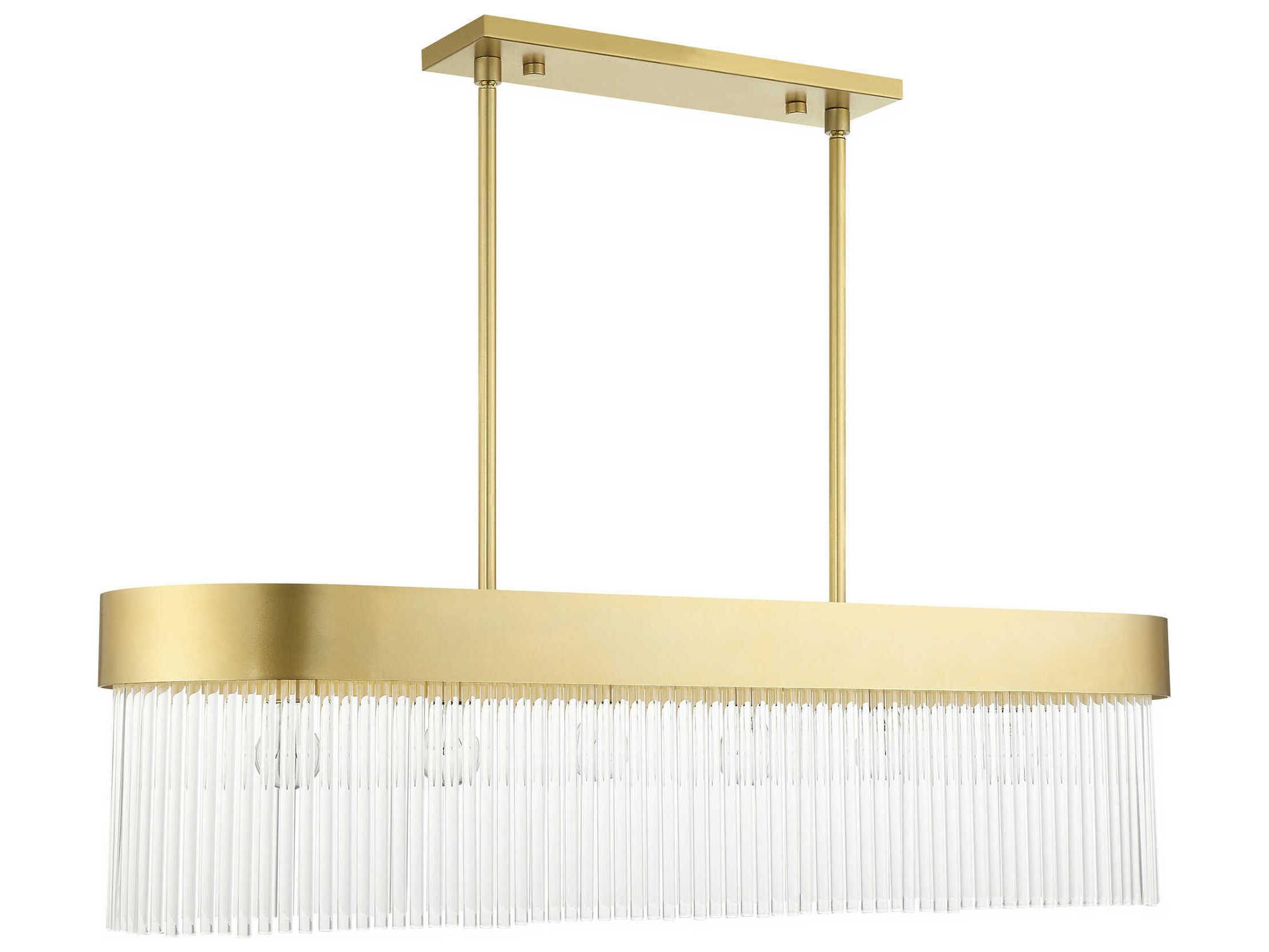 Livex Lighting Norwich 6-Light Soft Gold Crystal Island Pendant