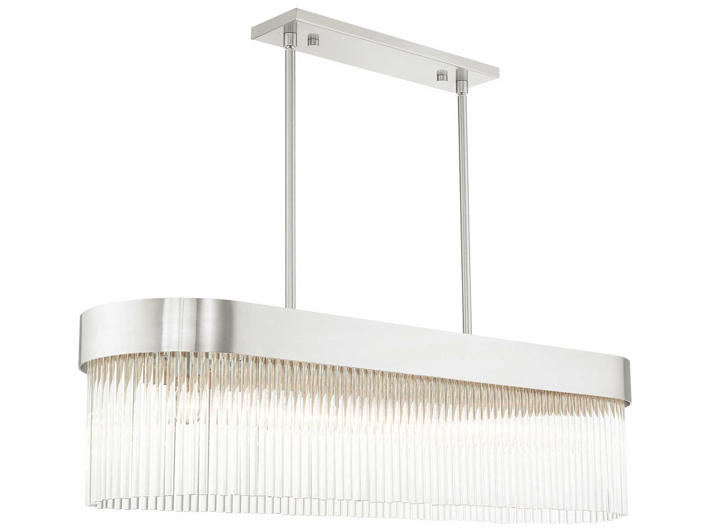 Livex Lighting Norwich 6-Light Brushed Nickel Crystal Island Pendant