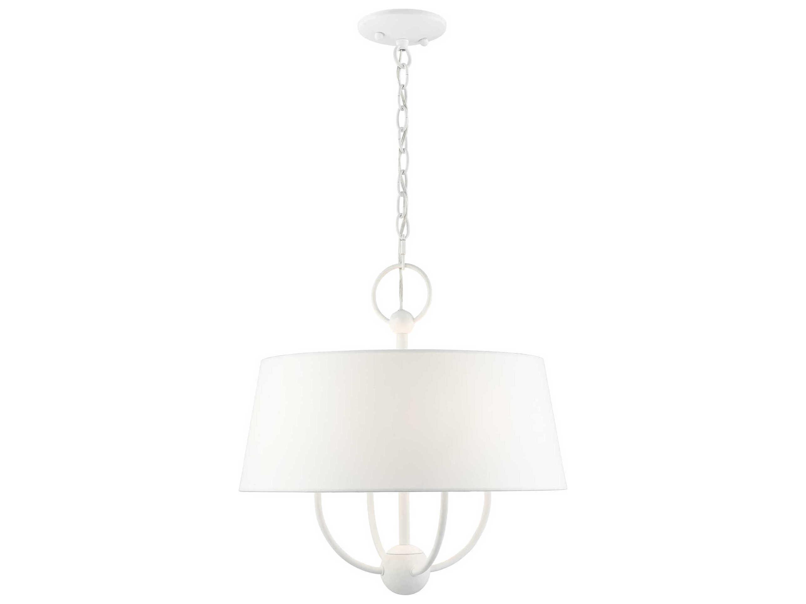 Livex Lighting Ridgecrest 4-Light White Drum Chandelier