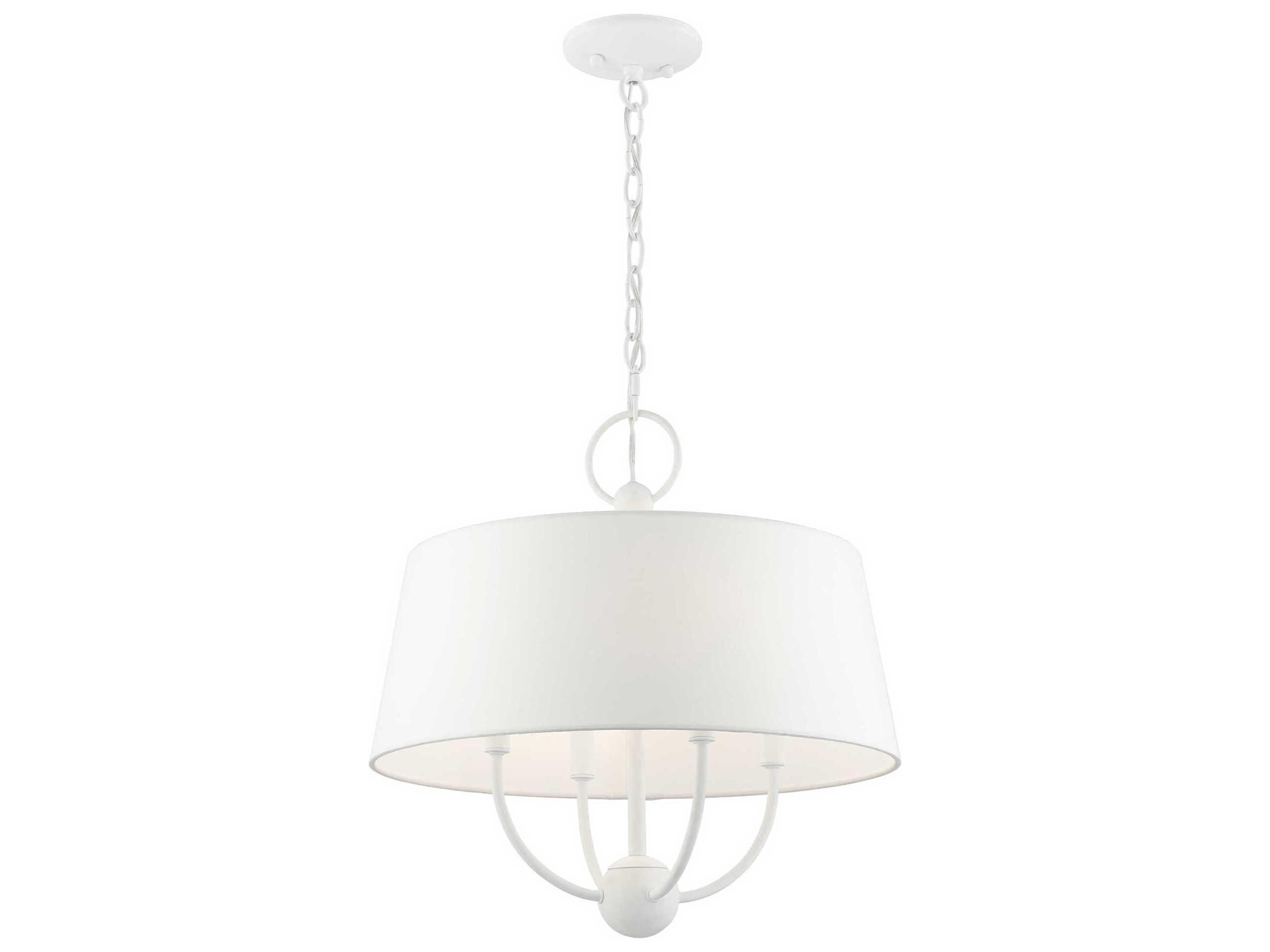 Livex Lighting Ridgecrest 4-Light White Drum Chandelier