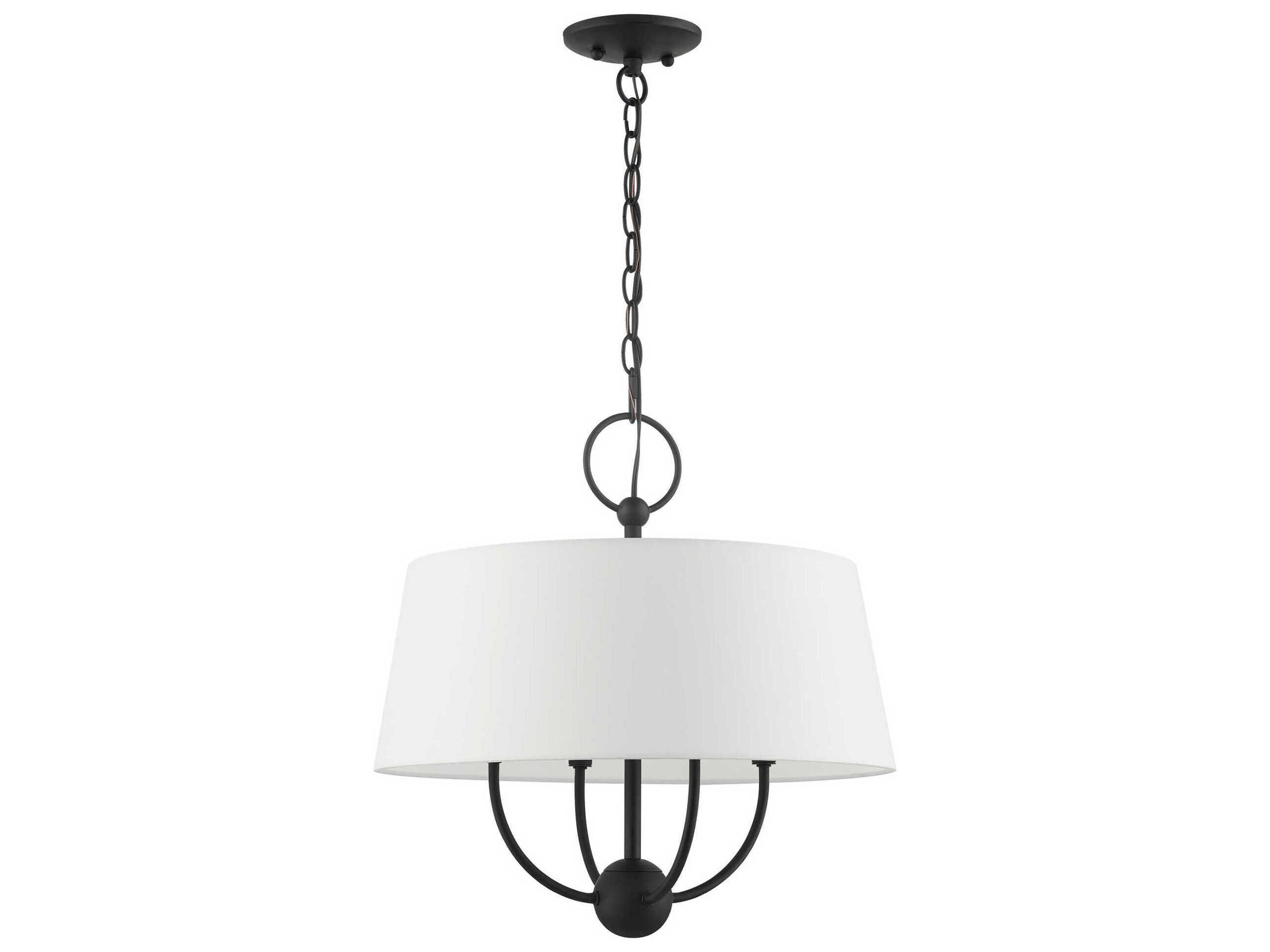 Livex Lighting Ridgecrest 4-Light Black Drum Chandelier