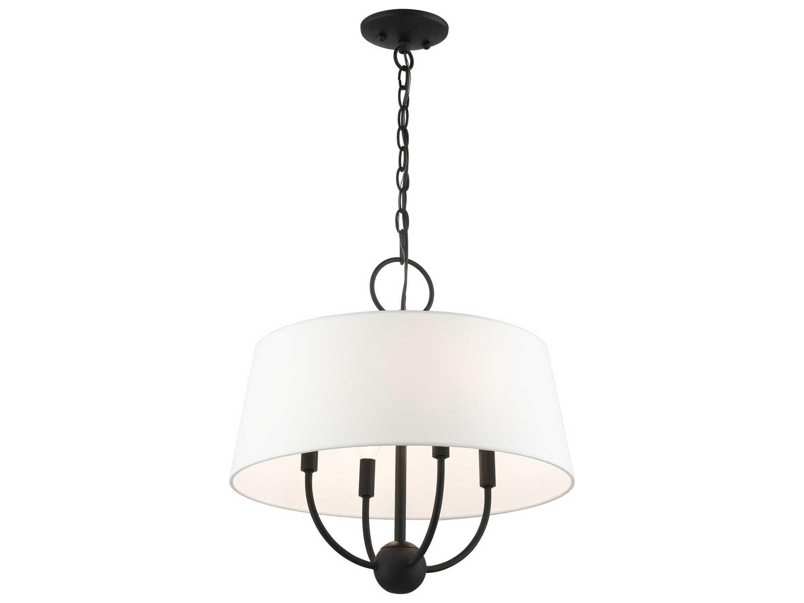 Livex Lighting Ridgecrest 4-Light Black Drum Chandelier