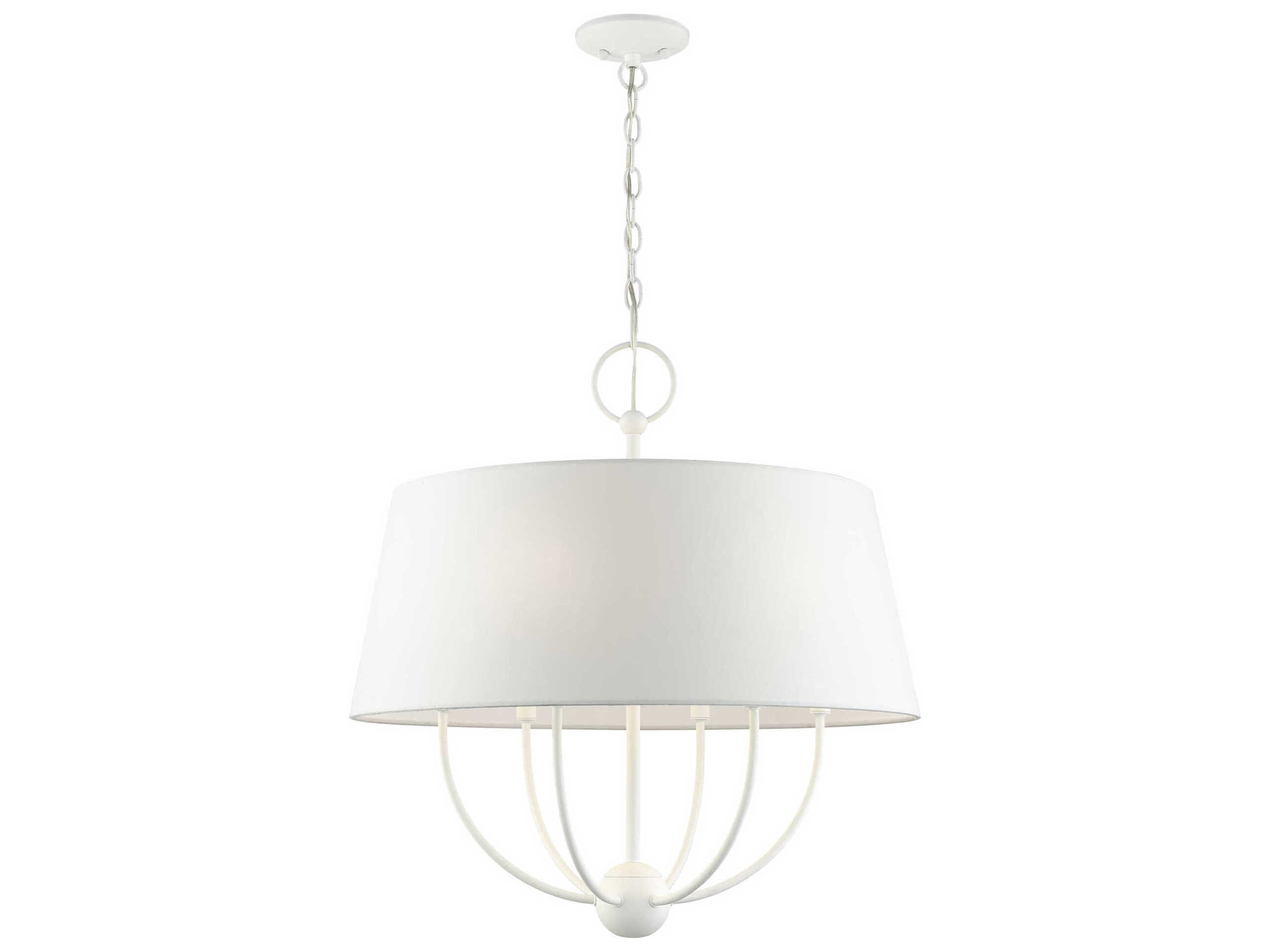 Livex Lighting Ridgecrest 6-Light White Drum Chandelier