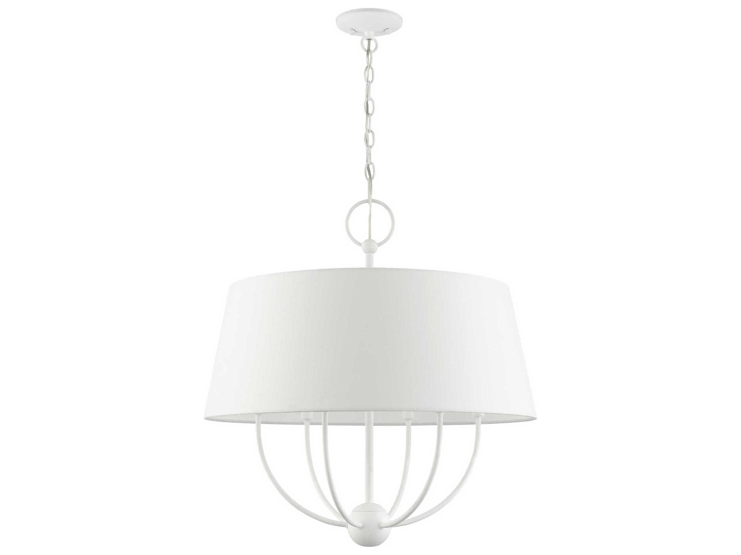 Livex Lighting Ridgecrest 6-Light White Drum Chandelier
