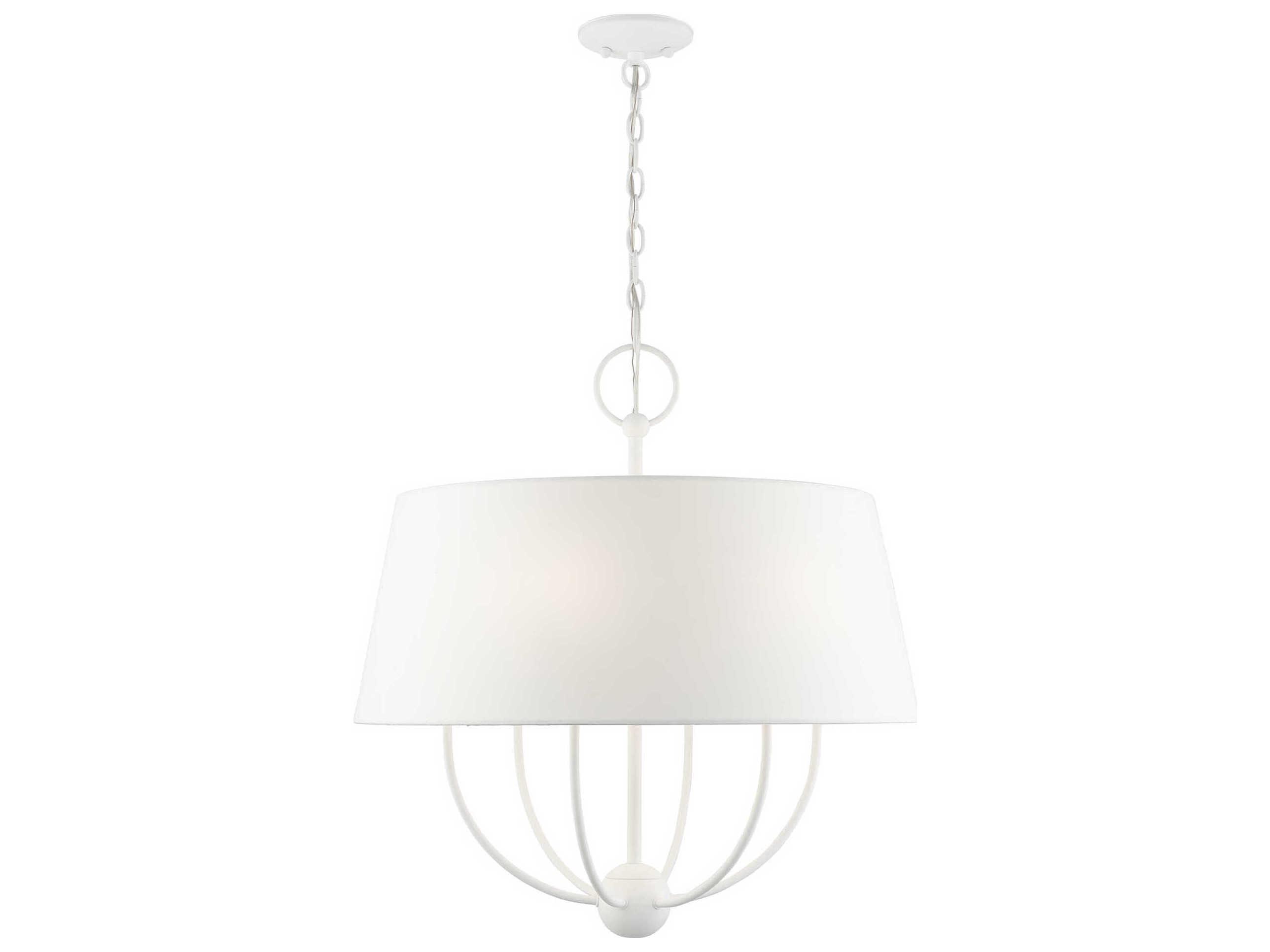 Livex Lighting Ridgecrest 6-Light White Drum Chandelier