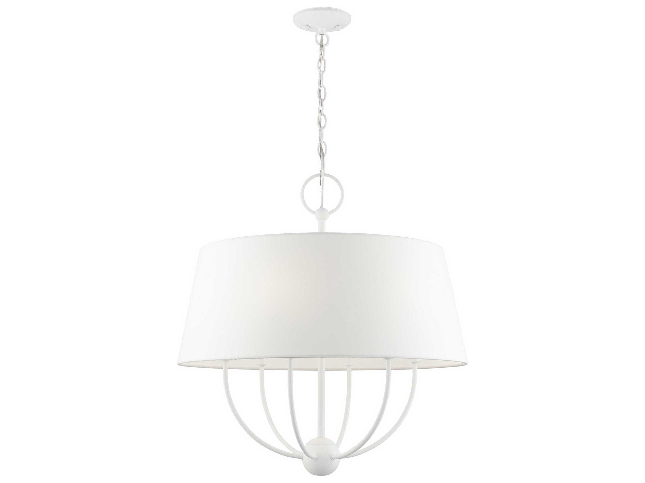 Livex Lighting Ridgecrest 6-Light White Drum Chandelier