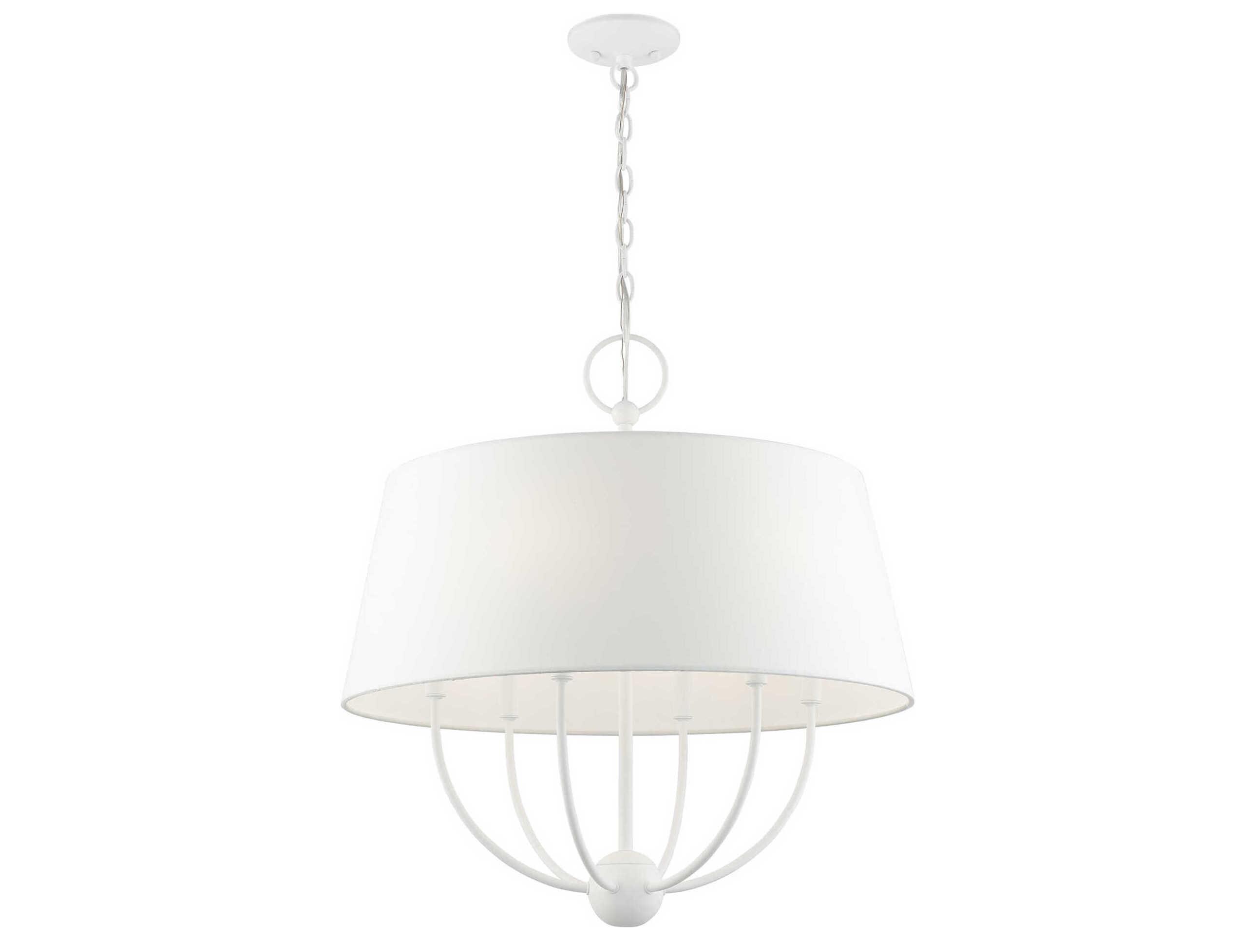 Livex Lighting Ridgecrest 6-Light White Drum Chandelier
