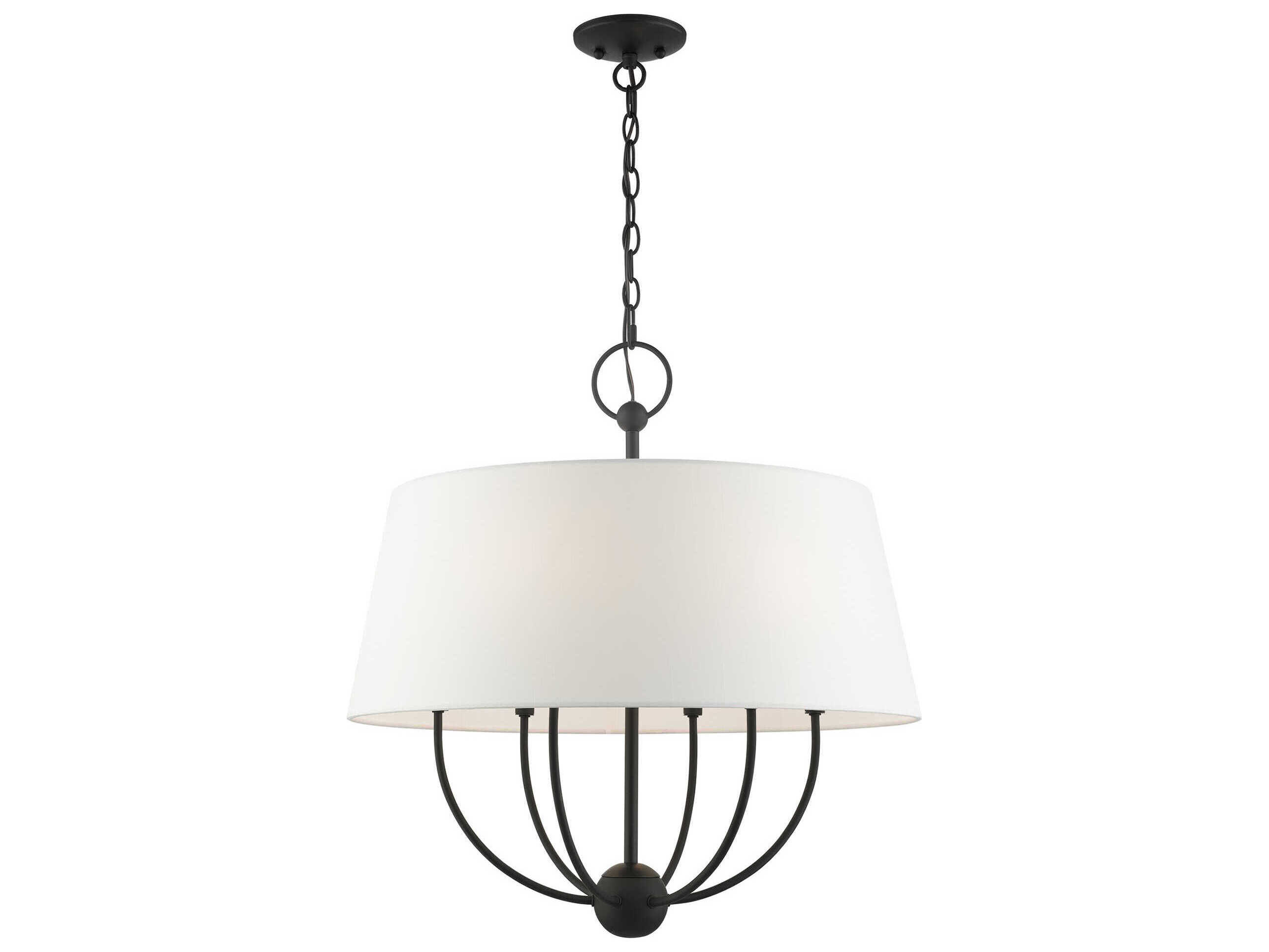 Livex Lighting Ridgecrest 6-Light Black Drum Chandelier