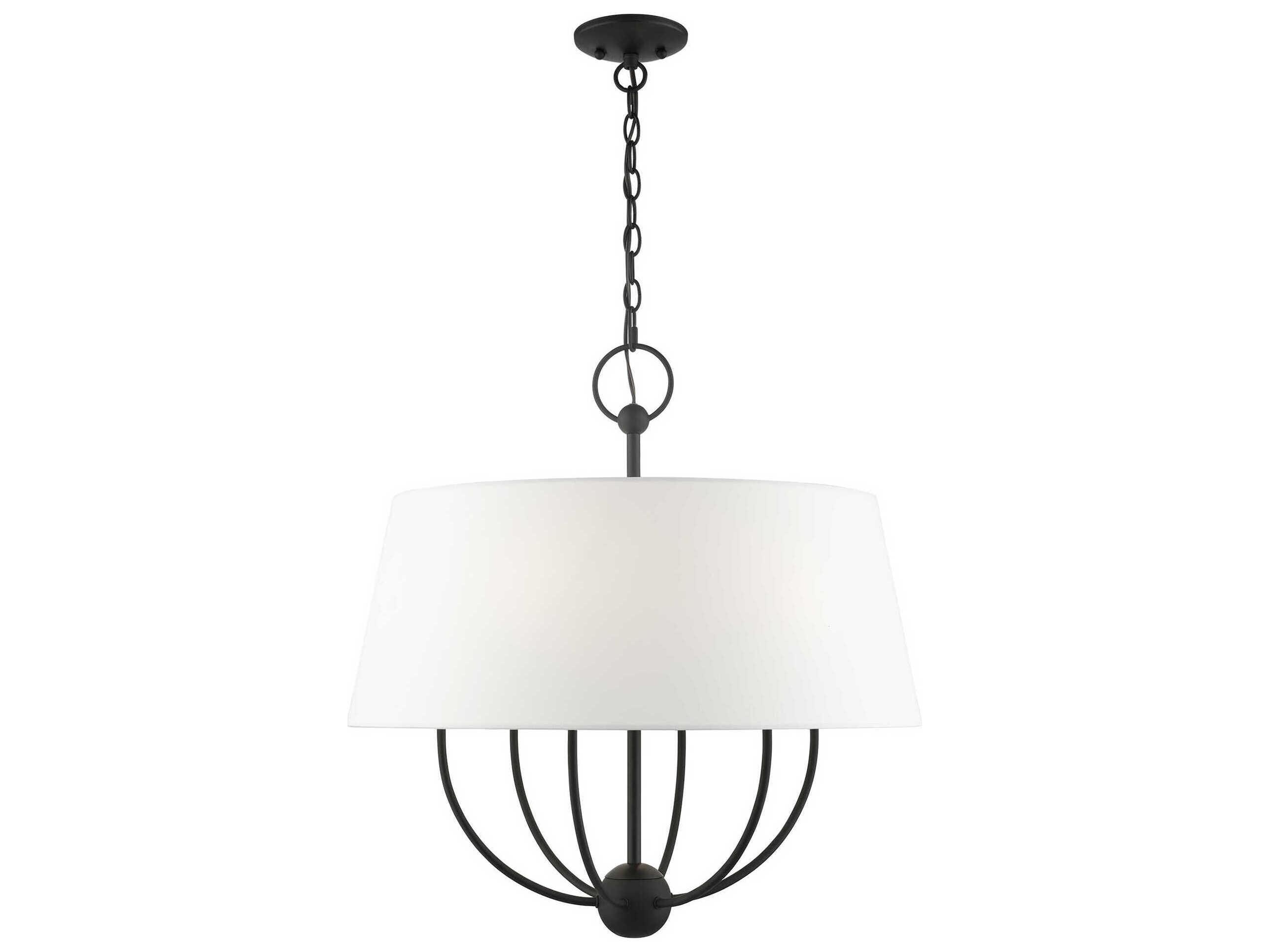 Livex Lighting Ridgecrest 6-Light Black Drum Chandelier