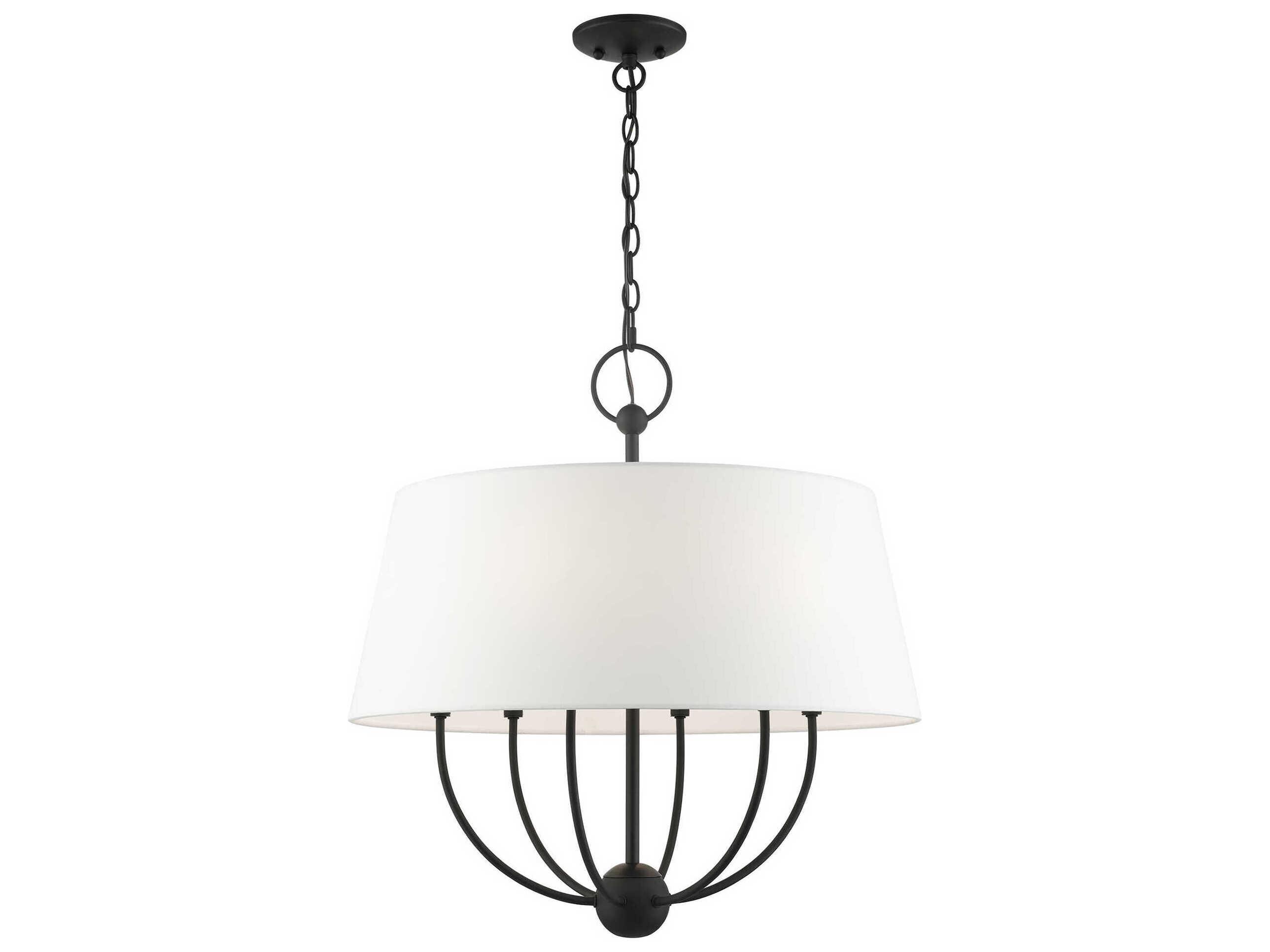 Livex Lighting Ridgecrest 6-Light Black Drum Chandelier