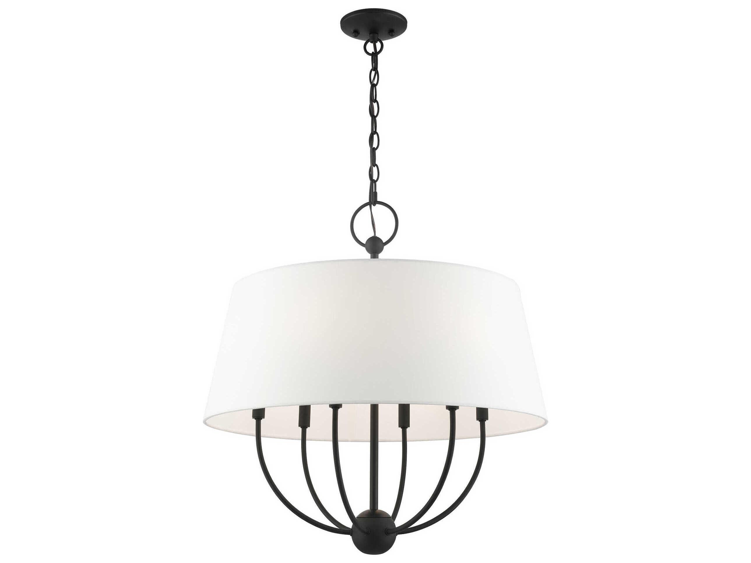 Livex Lighting Ridgecrest 6-Light Black Drum Chandelier
