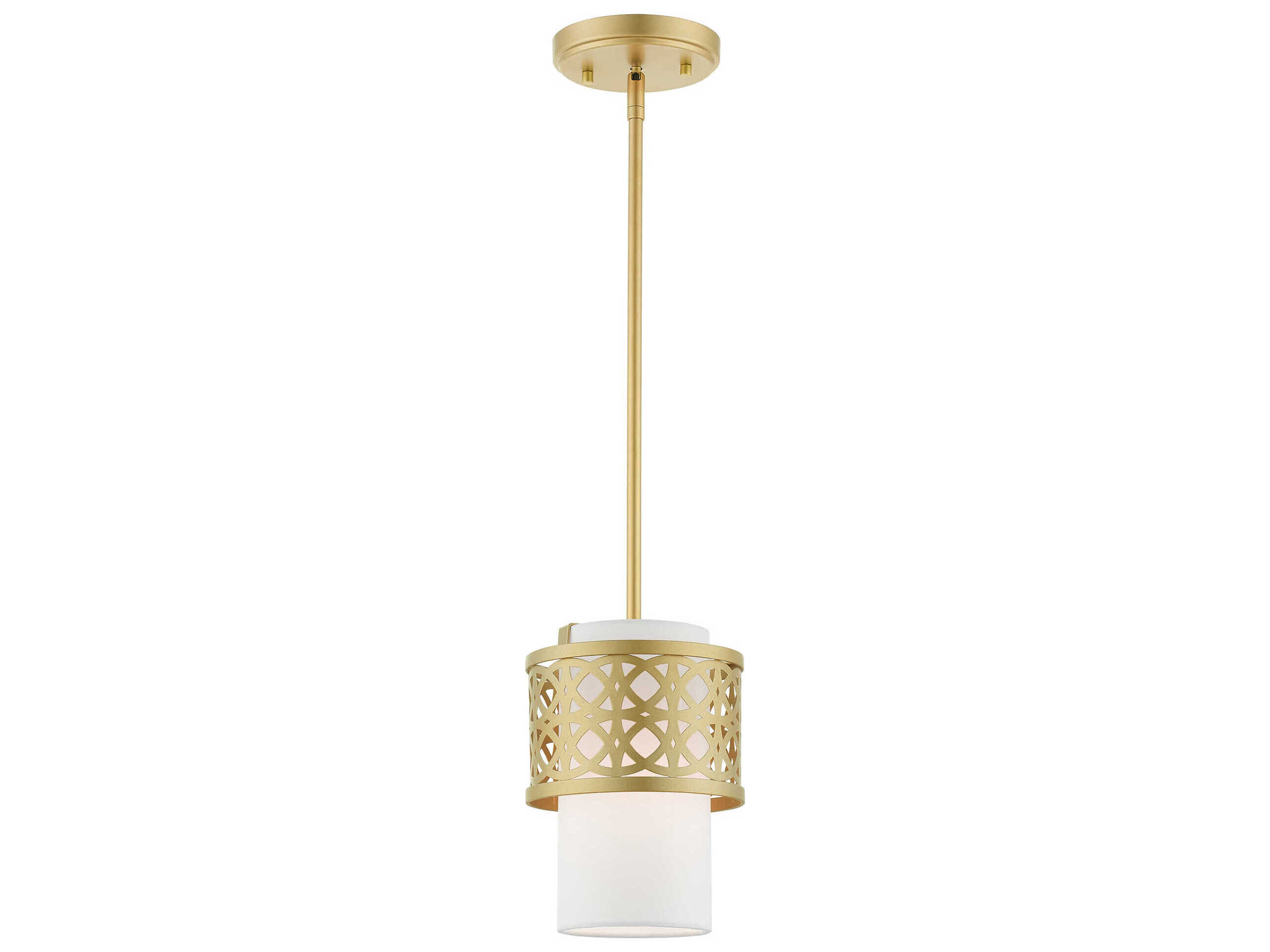 Livex Lighting Calinda 1-Light Soft Gold Cylinder Mini Pendant