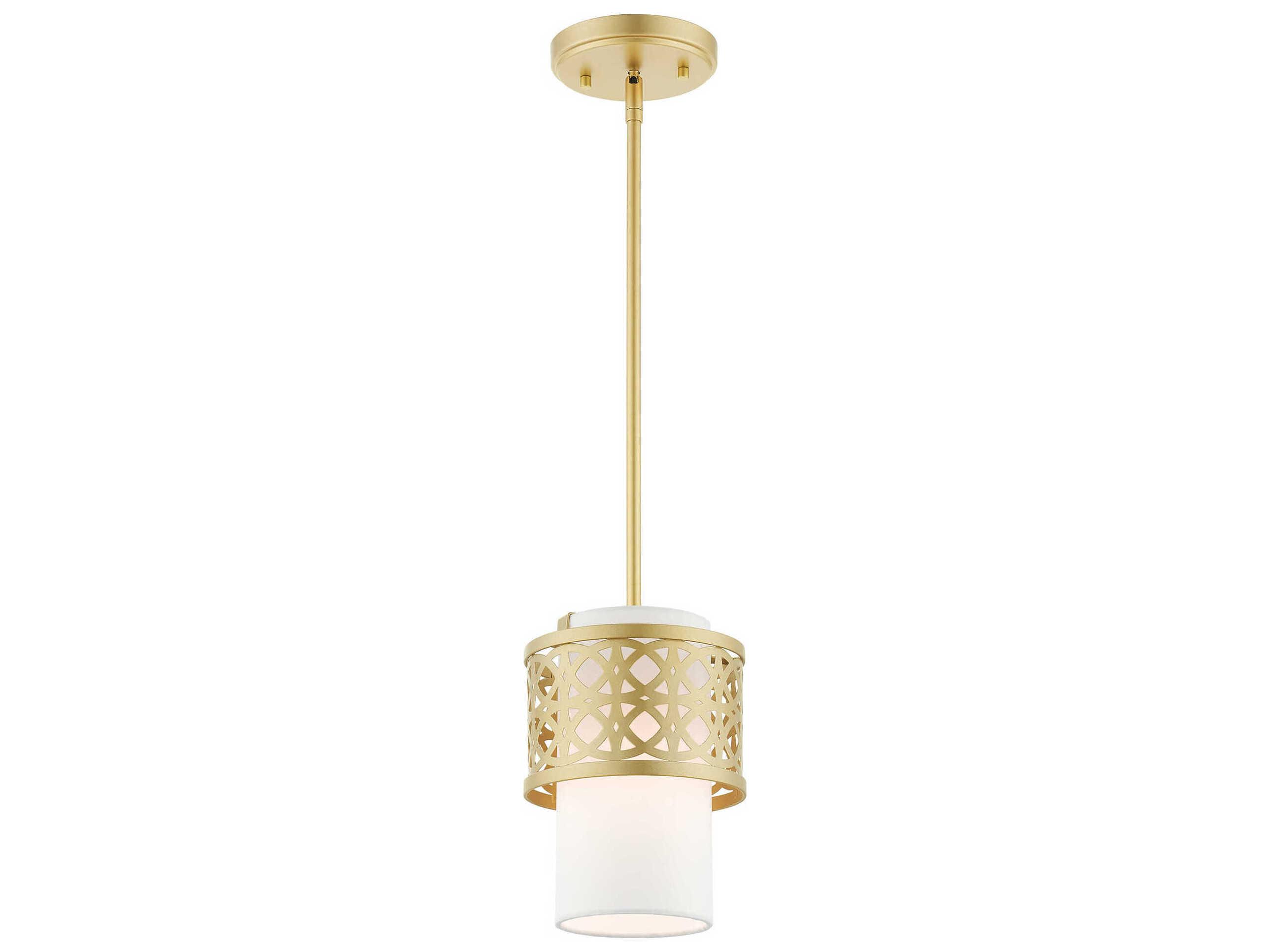 Livex Lighting Calinda 1-Light Soft Gold Cylinder Mini Pendant