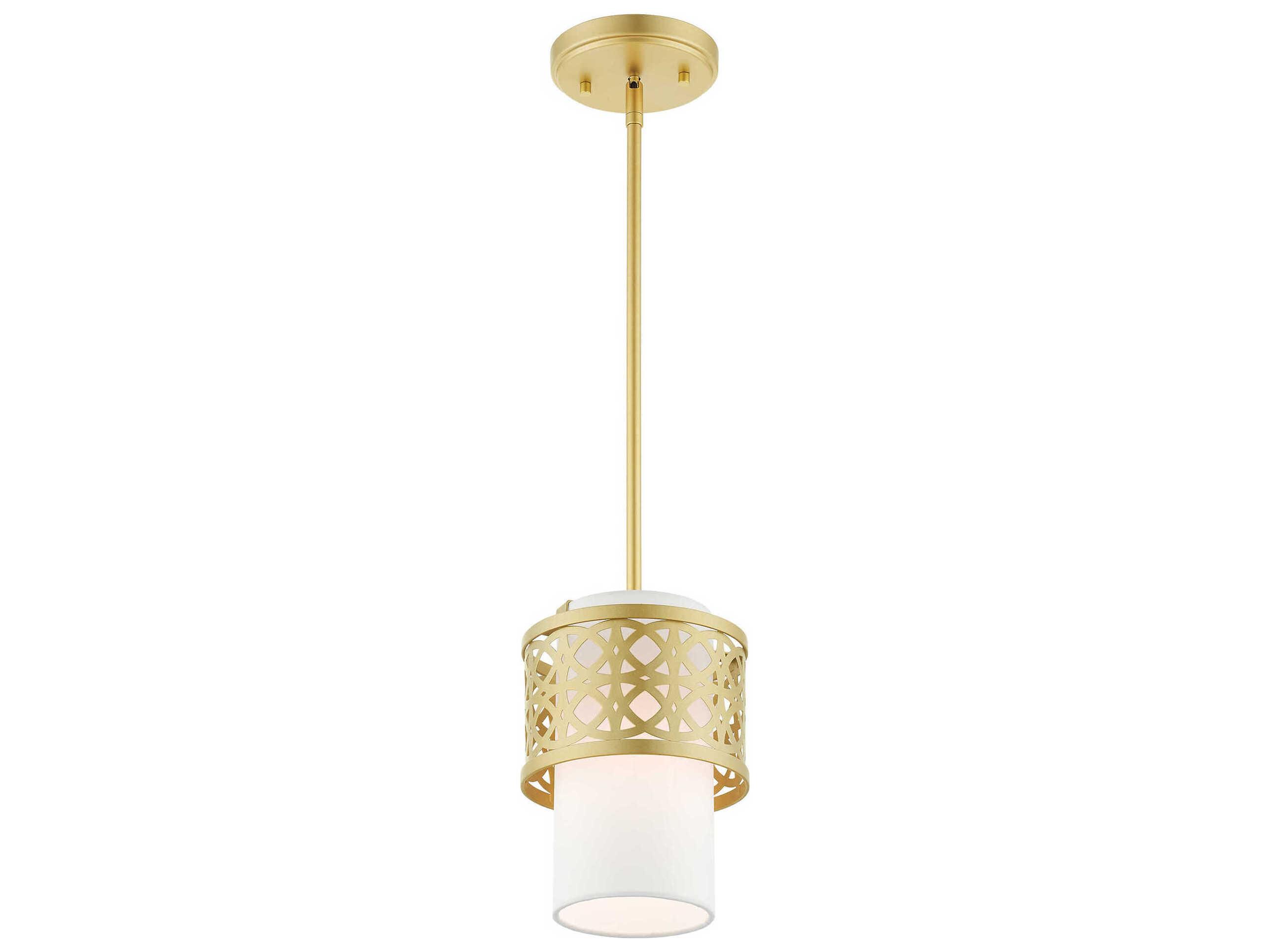 Livex Lighting Calinda 1-Light Soft Gold Cylinder Mini Pendant