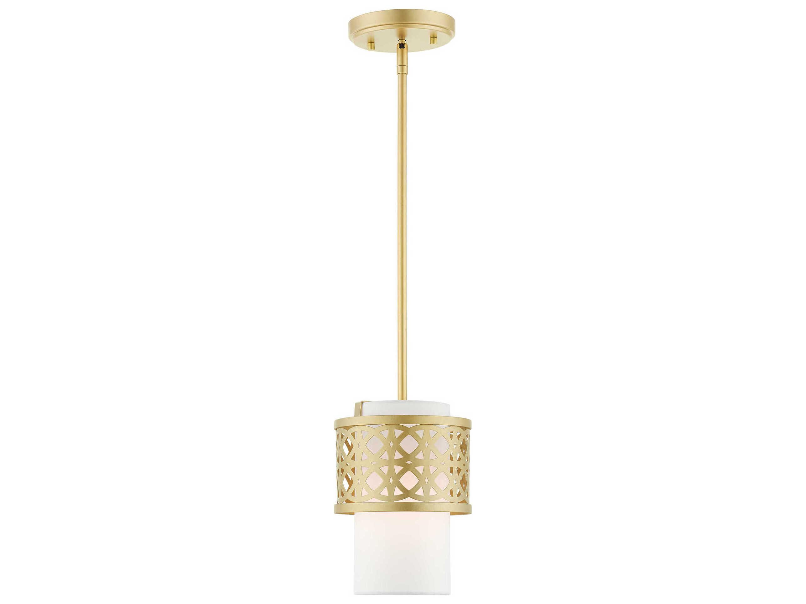 Livex Lighting Calinda 1-Light Soft Gold Cylinder Mini Pendant