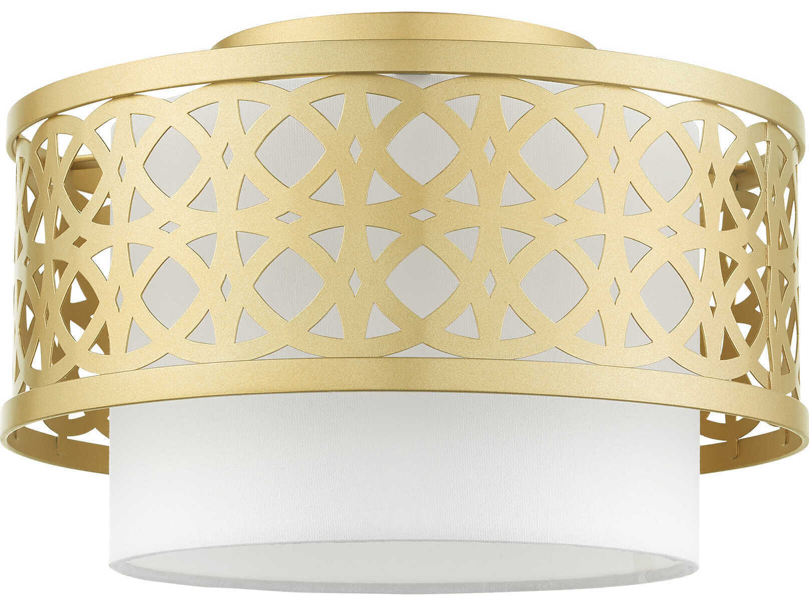 Livex Lighting Calinda 1-Light Soft Gold Drum Semi Flush Mount