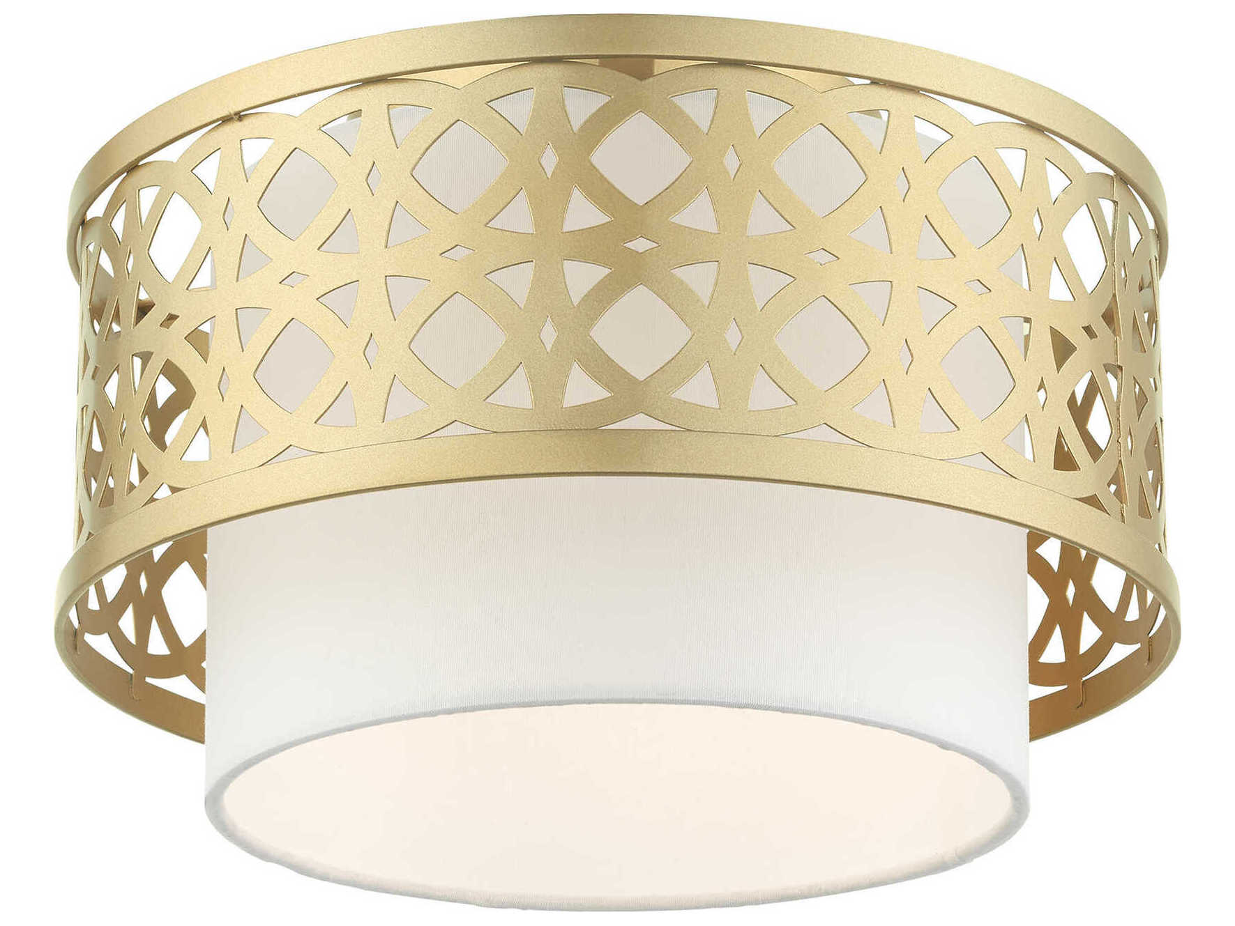 Livex Lighting Calinda 1-Light Soft Gold Drum Semi Flush Mount