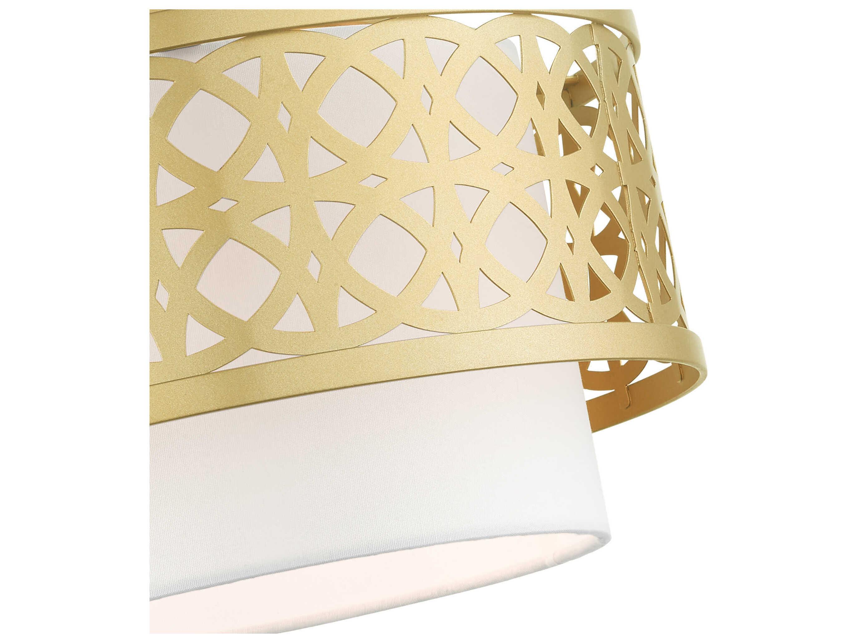 Livex Lighting Calinda 1-Light Soft Gold Drum Semi Flush Mount