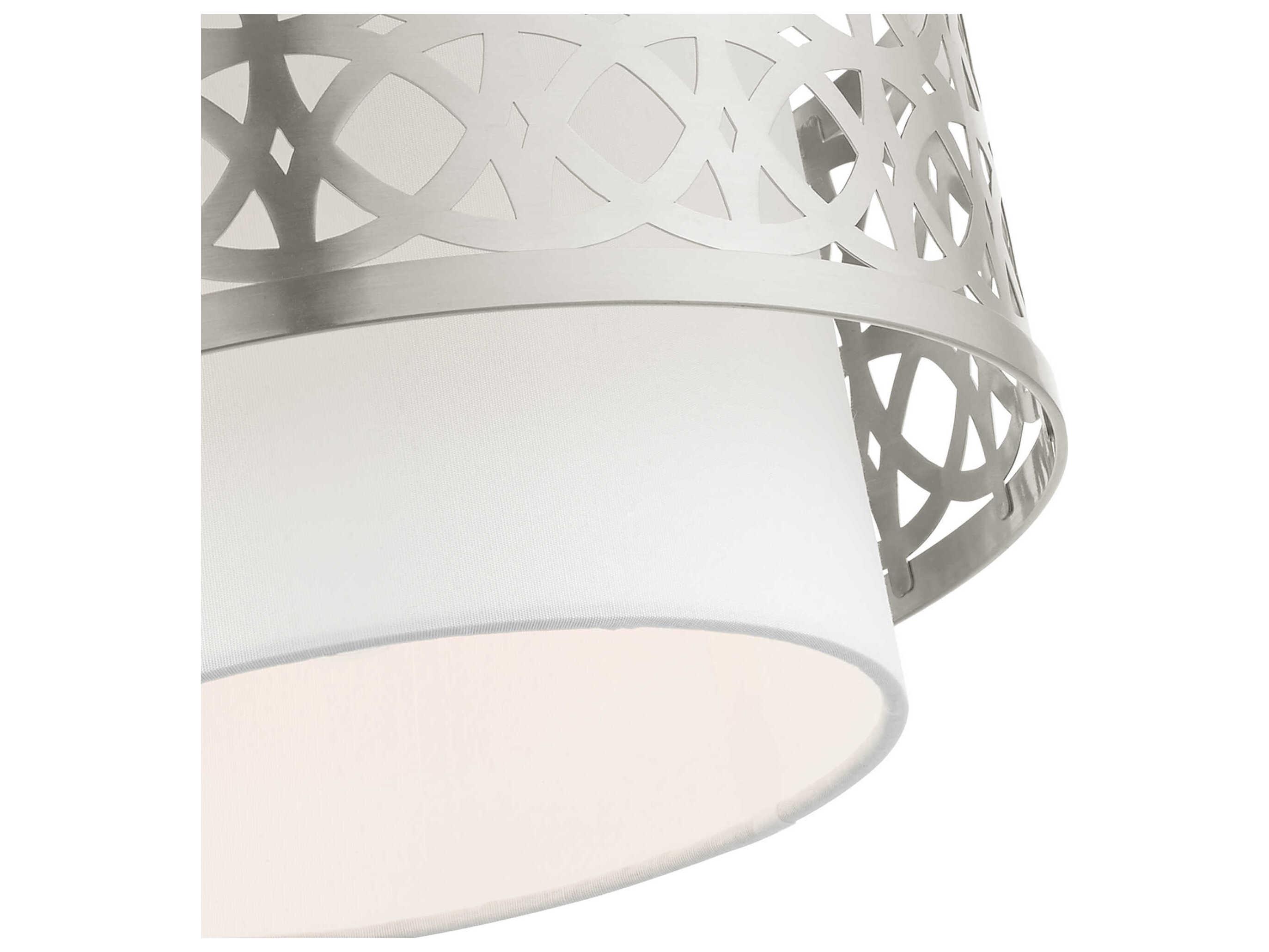 Livex Lighting Calinda 1-Light Brushed Nickel Drum Semi Flush Mount