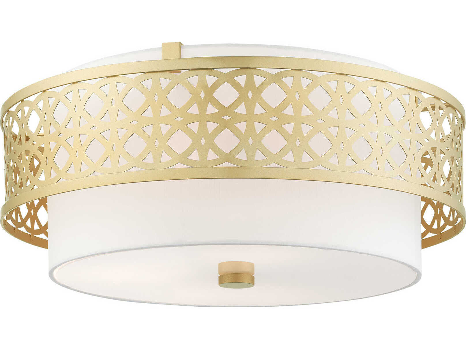 Livex Lighting Calinda 4-Light Soft Gold Drum Flush Mount