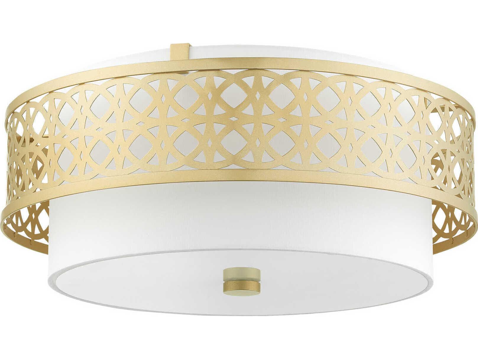 Livex Lighting Calinda 4-Light Soft Gold Drum Flush Mount
