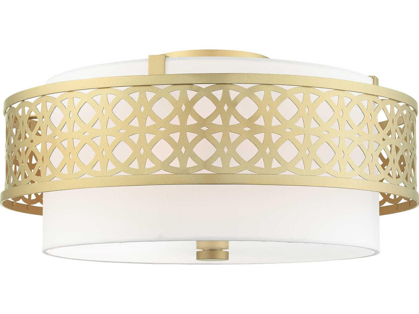 Livex Lighting Calinda 4-Light Soft Gold Drum Flush Mount