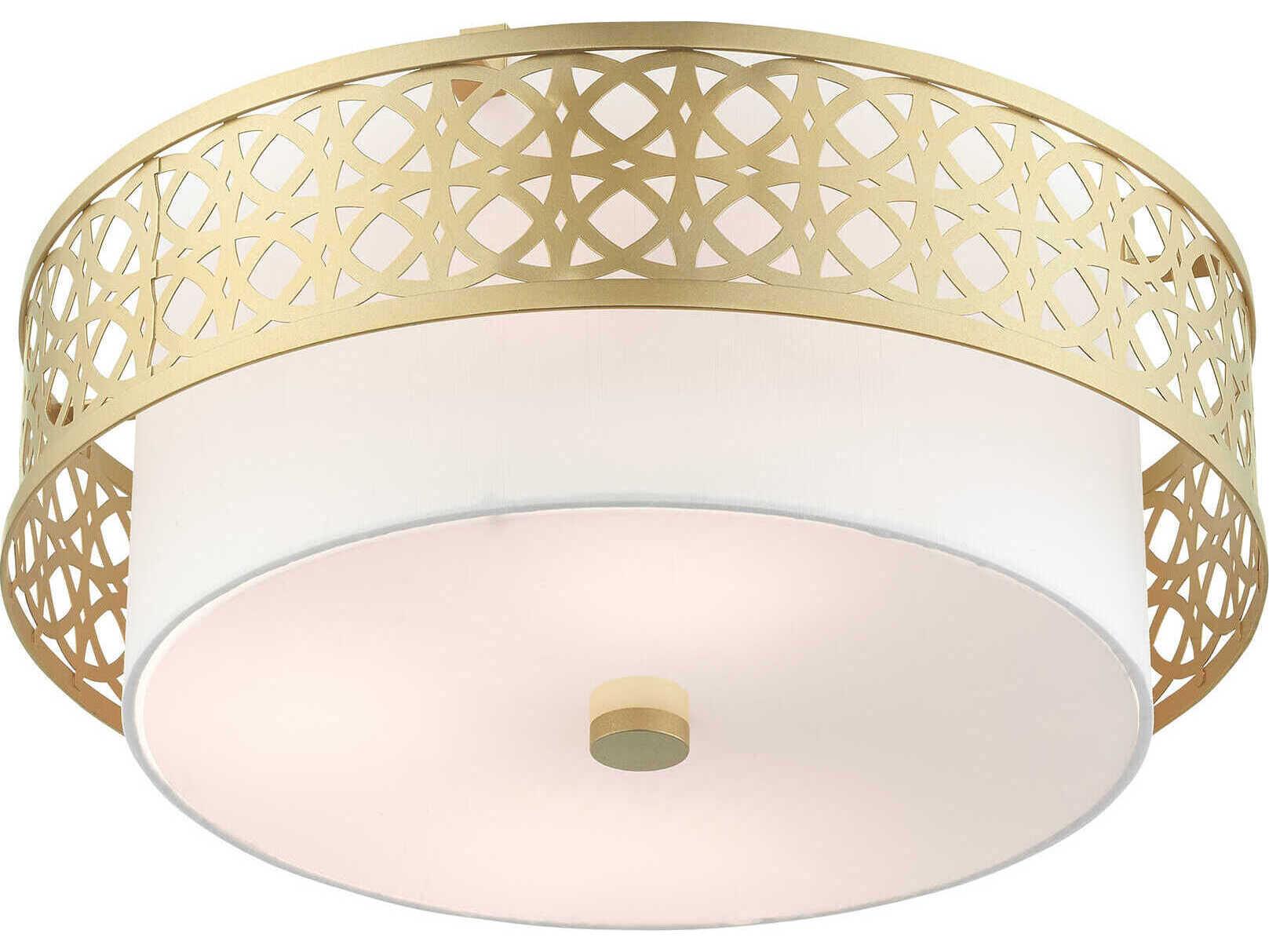 Livex Lighting Calinda 4-Light Soft Gold Drum Flush Mount