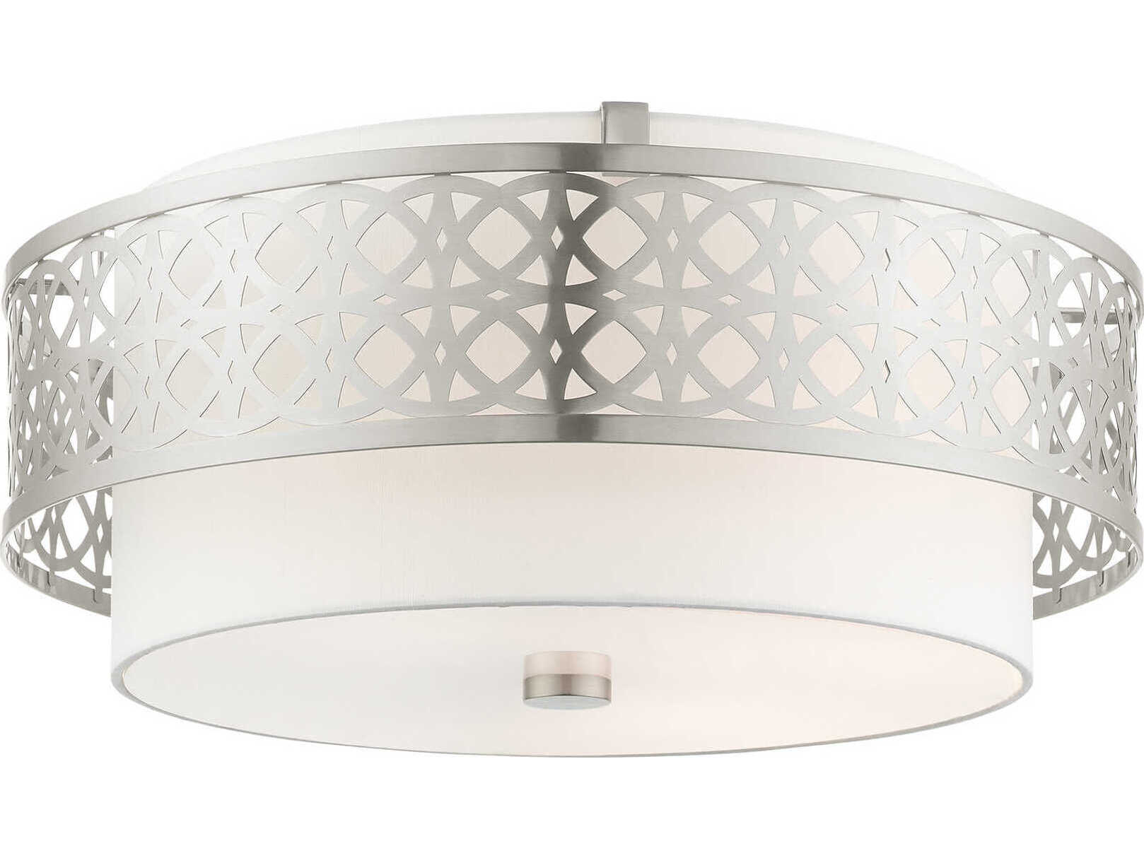 Livex Lighting Calinda 4-Light Brushed Nickel Drum Flush Mount