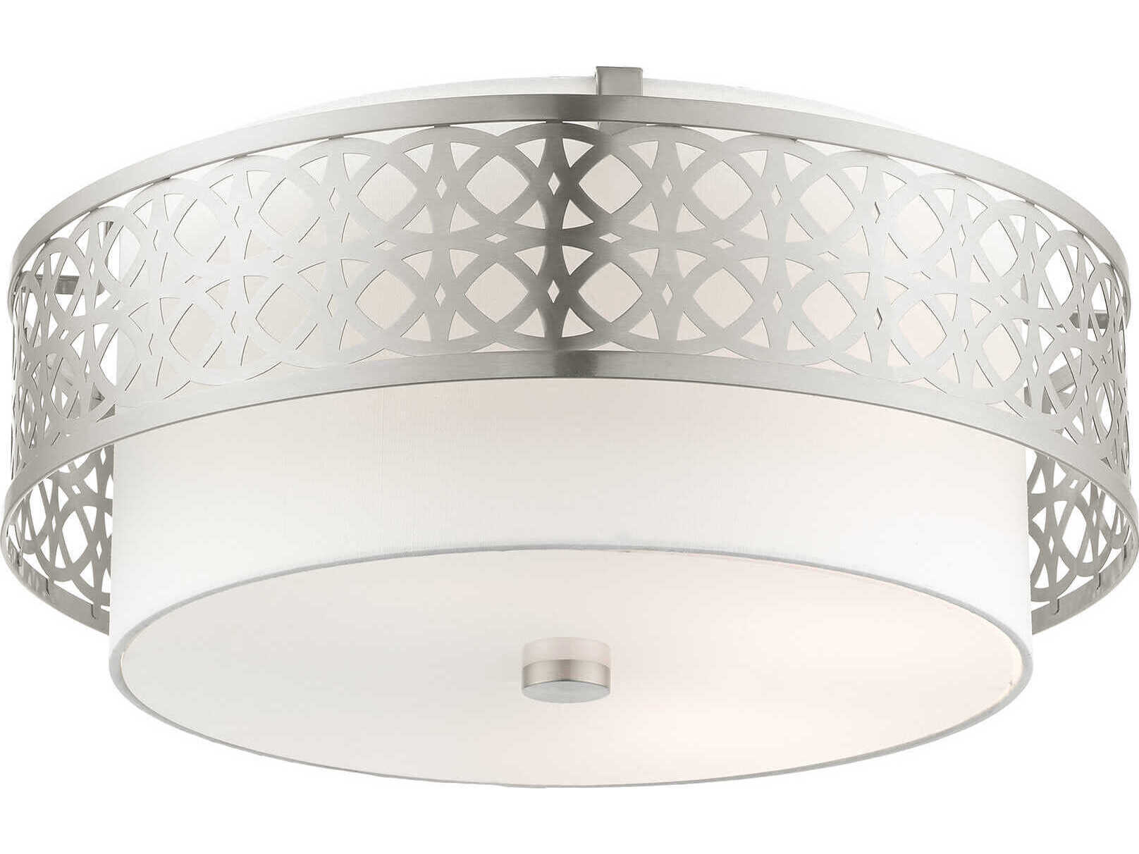 Livex Lighting Calinda 4-Light Brushed Nickel Drum Flush Mount