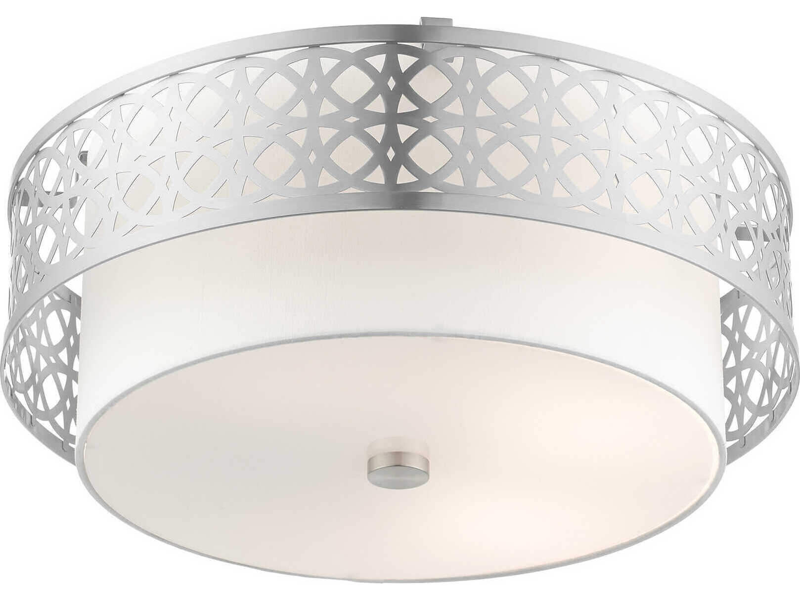 Livex Lighting Calinda 4-Light Brushed Nickel Drum Flush Mount