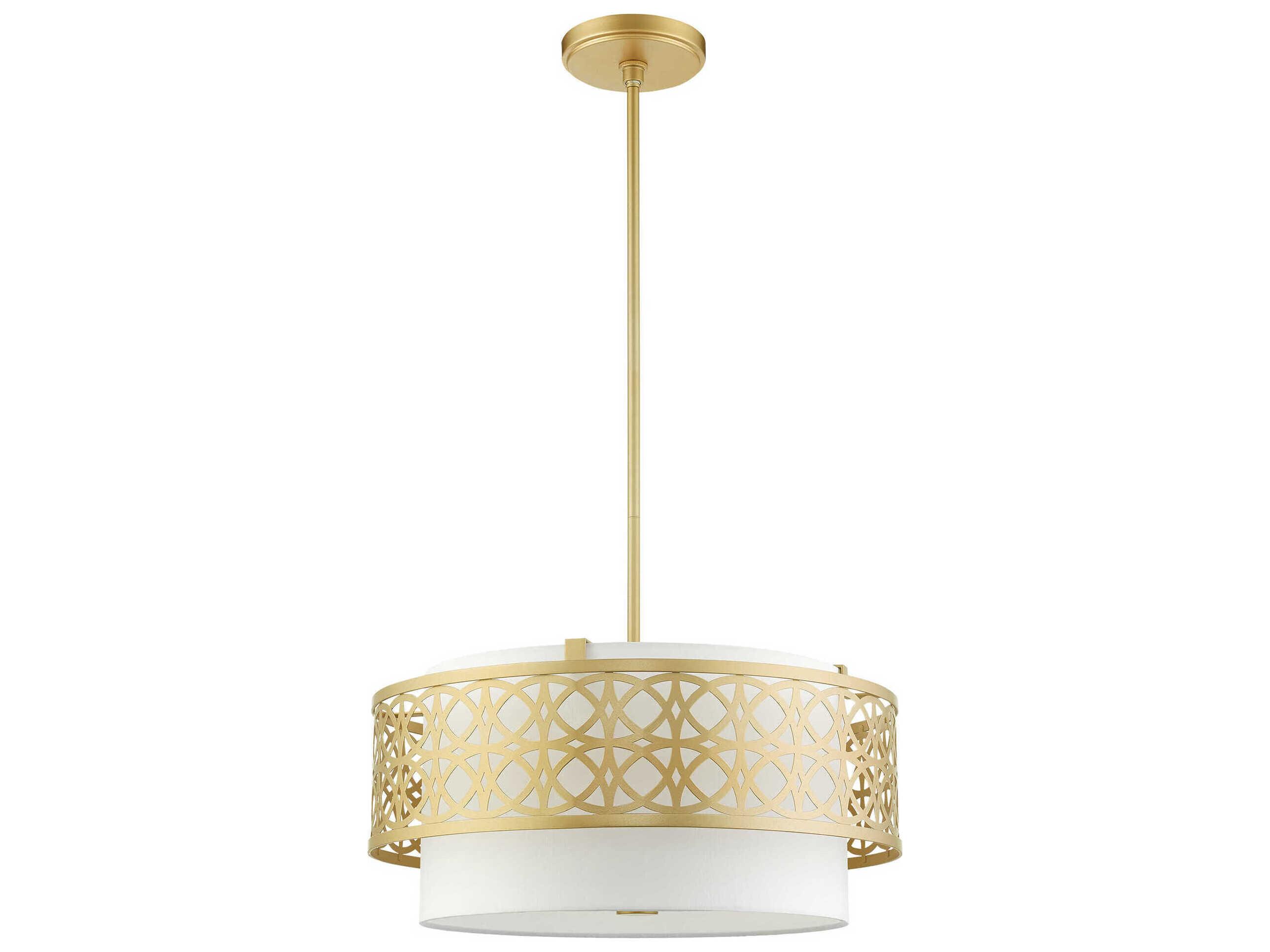 Livex Lighting Calinda 4-Light Soft Gold Drum Pendant