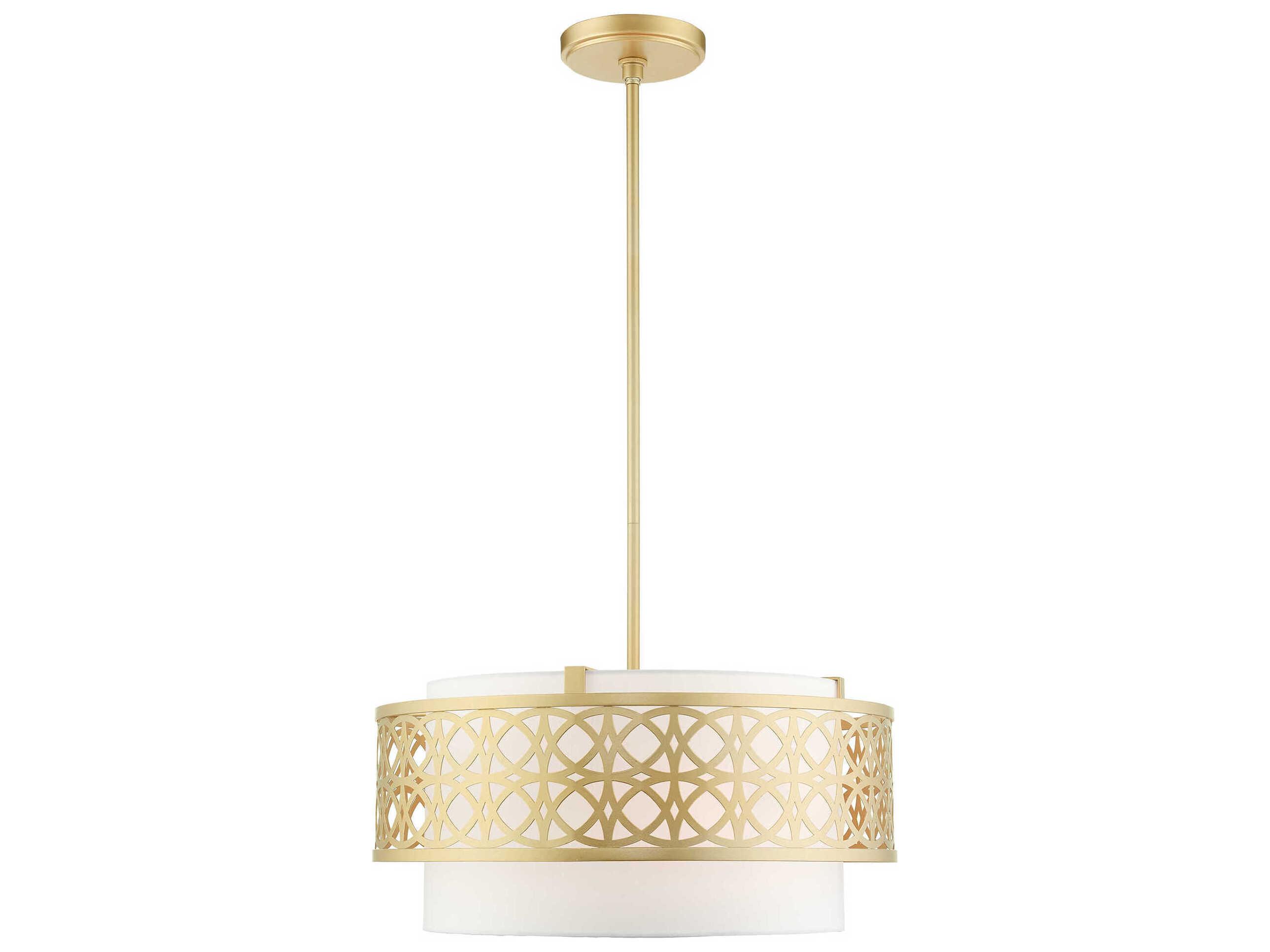 Livex Lighting Calinda 4-Light Soft Gold Drum Pendant
